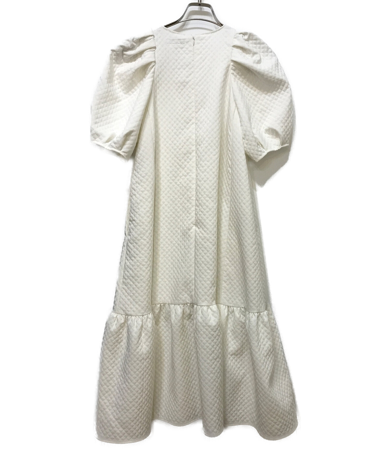 DOUBLE STANDARD CLOTHING (ダブルスタンダードクロージング) マトラッセ ジャガードフレアワンピース ホワイト サイズ:38