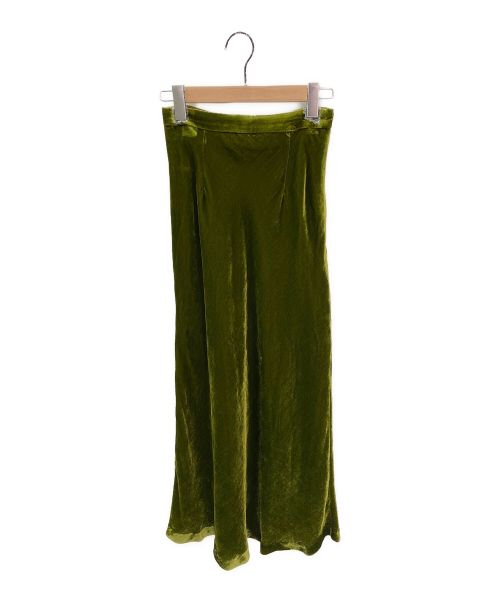 【中古・古着通販】CLANE (クラネ) FLOW VELVET SKIRT オリーブ