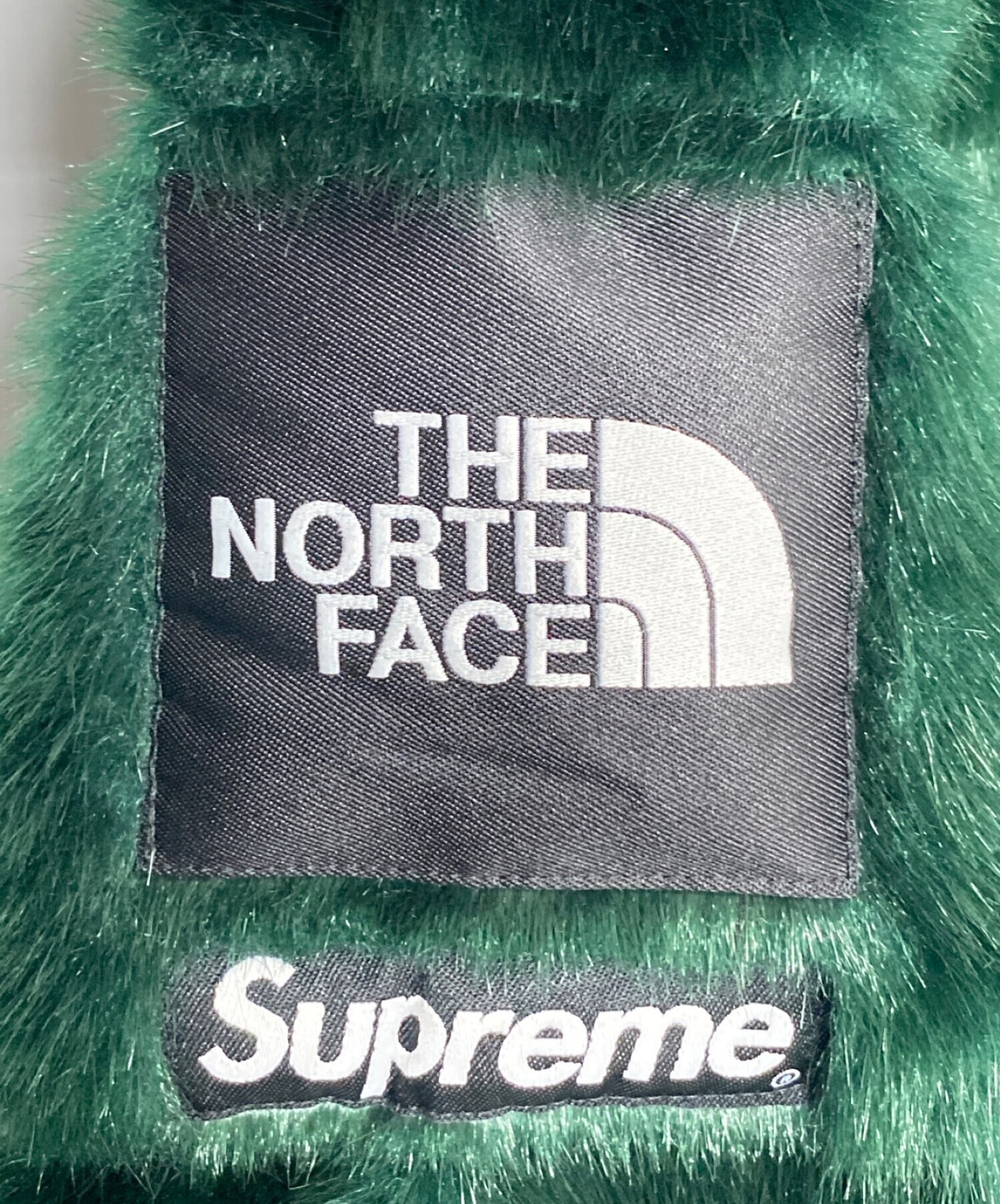 THE NORTH FACE×Supreme (ザノースフェイス×シュプリーム) Faux Fur Nuptse Jacket グリーン サイズ:S