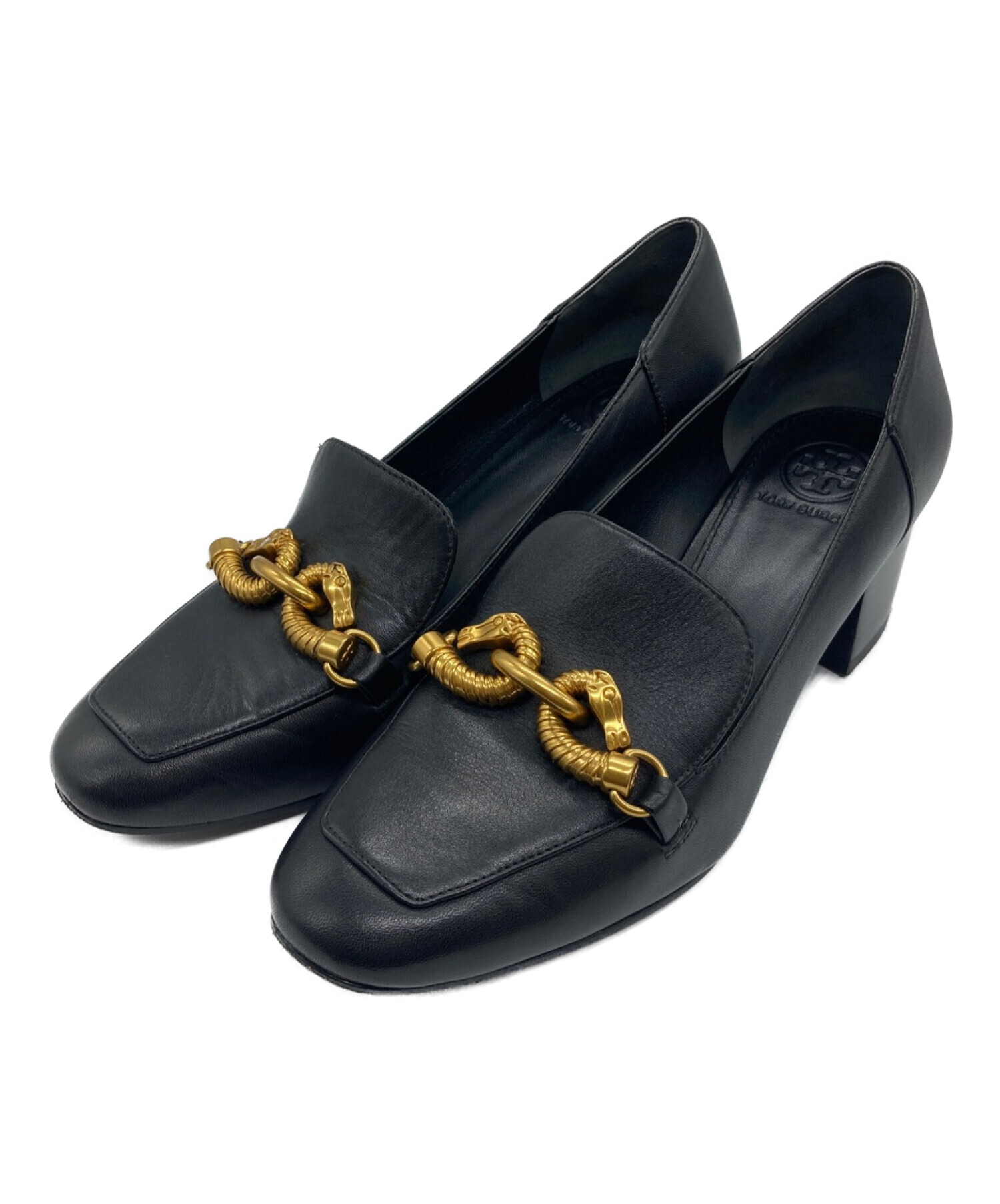 TORY BURCH (トリーバーチ) ローファーパンプス ブラック サイズ:SIZE 6.5