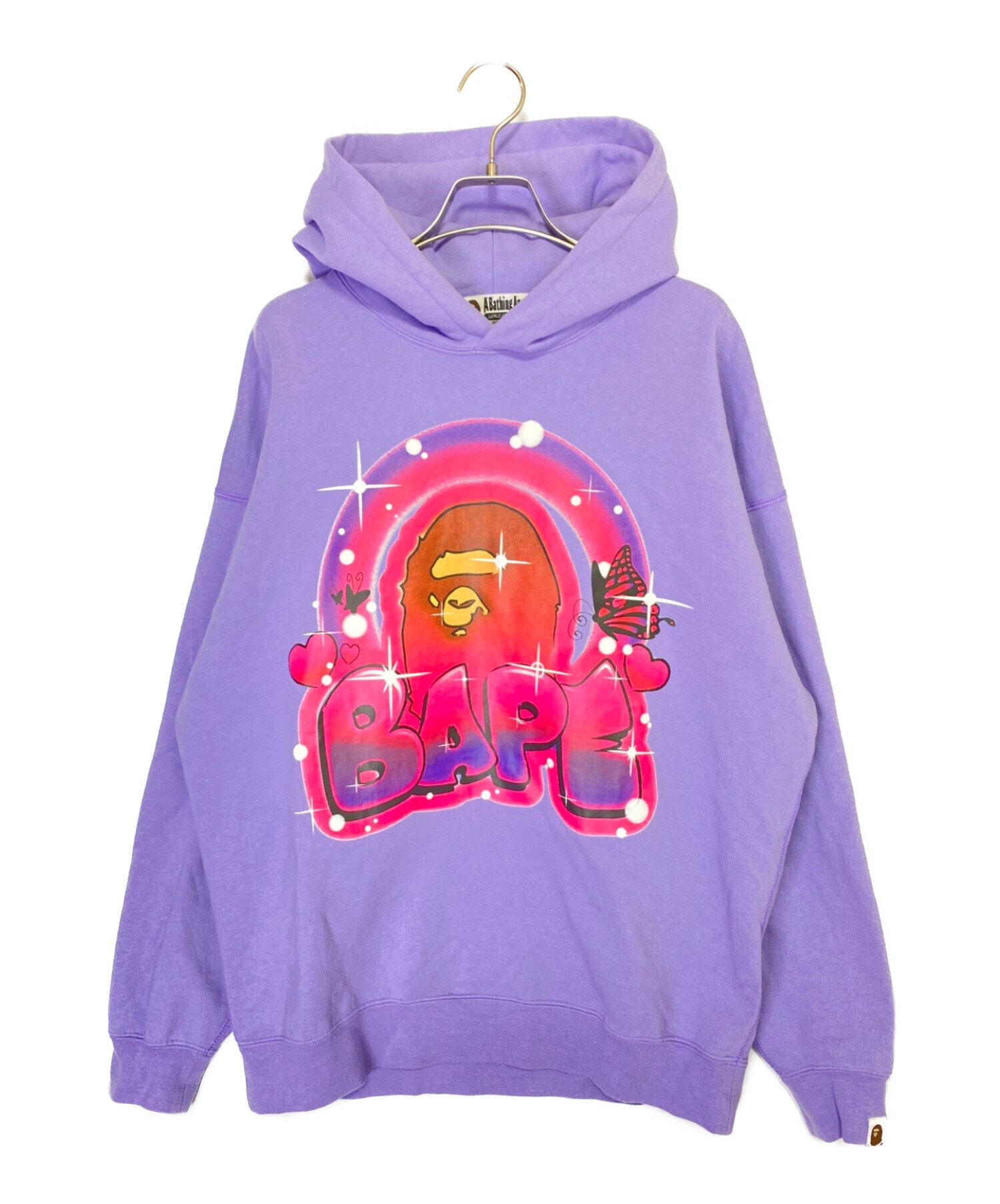 A BATHING APE (アベイシングエイプ) BAPE GRAFFITI OVERSIZED PULLOVER HOODIE バイオレット  サイズ:S