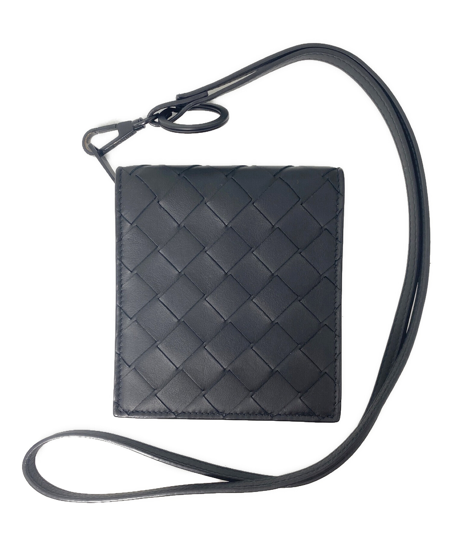 BOTTEGA VENETA (ボッテガベネタ) ストラップ付きジップアラウンドウォレット ブラック サイズ:-