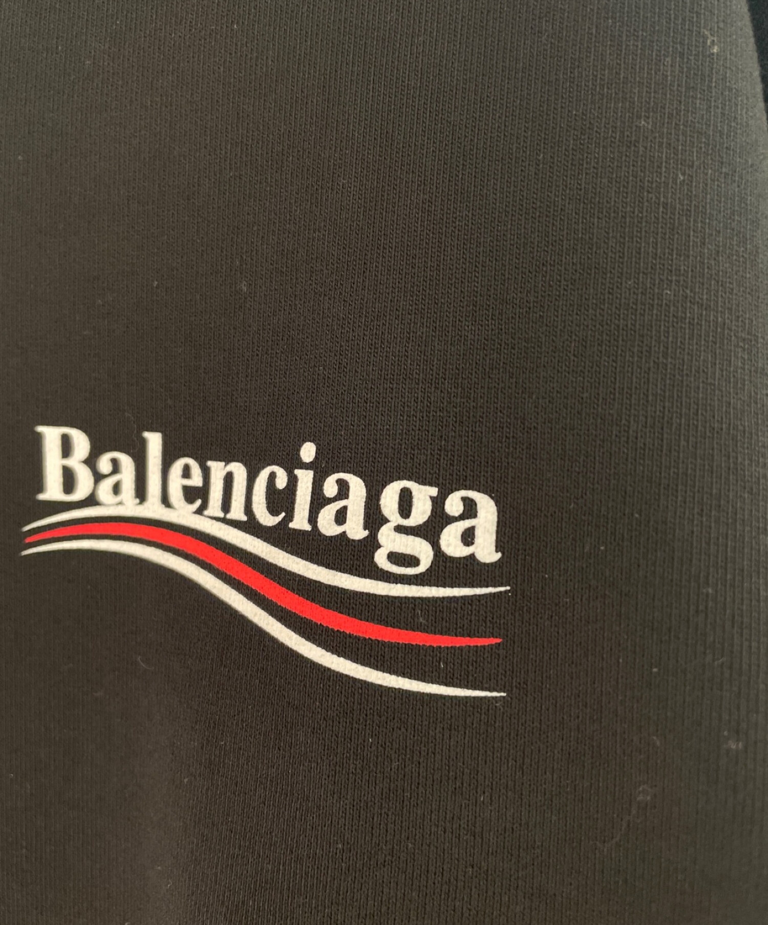 BALENCIAGA (バレンシアガ) ウェーブロゴプルオーバーパーカー ブラック サイズ:S