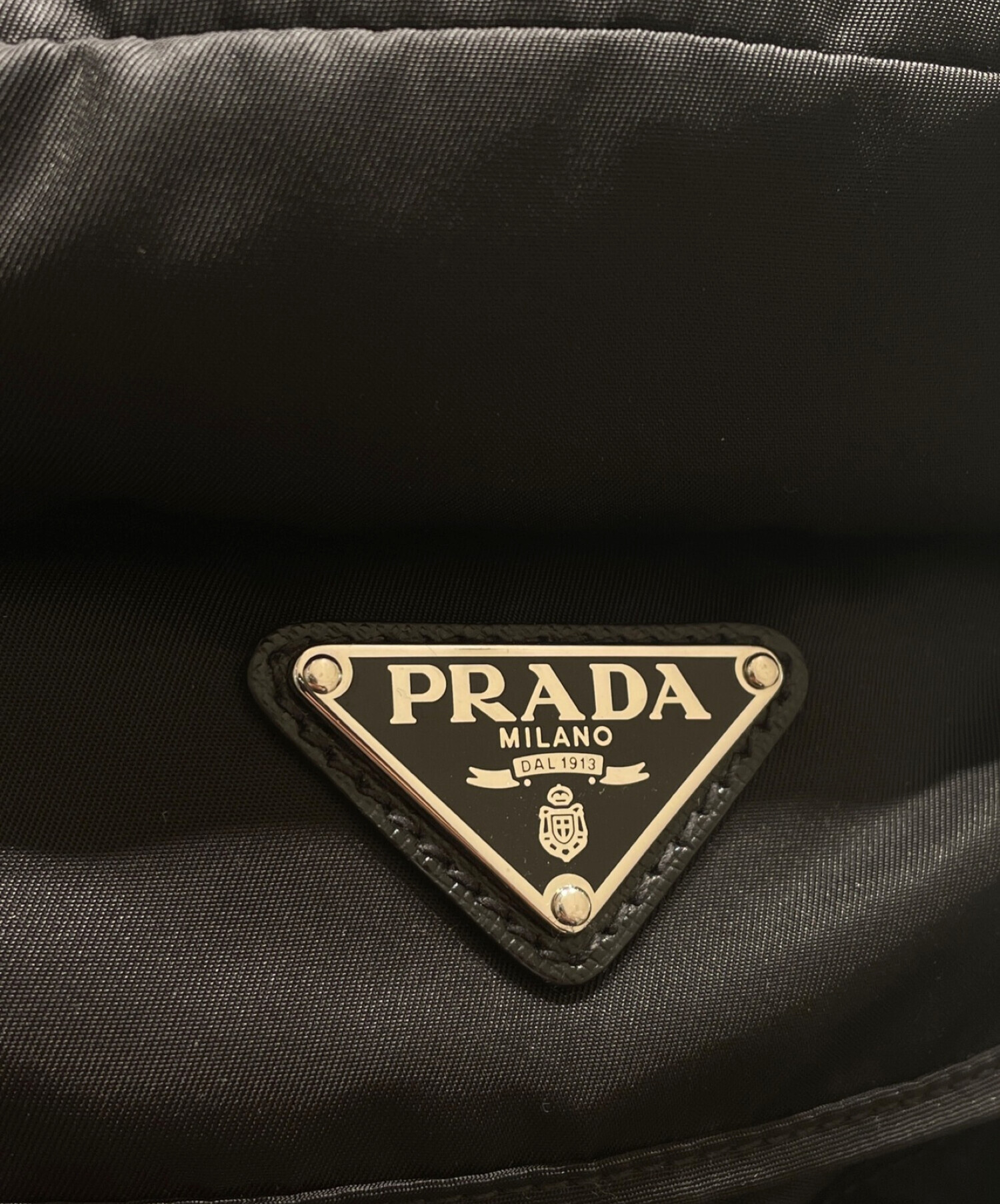 PRADA (プラダ) Re-Nylon xサフィアーノレザー バックパック ブラック