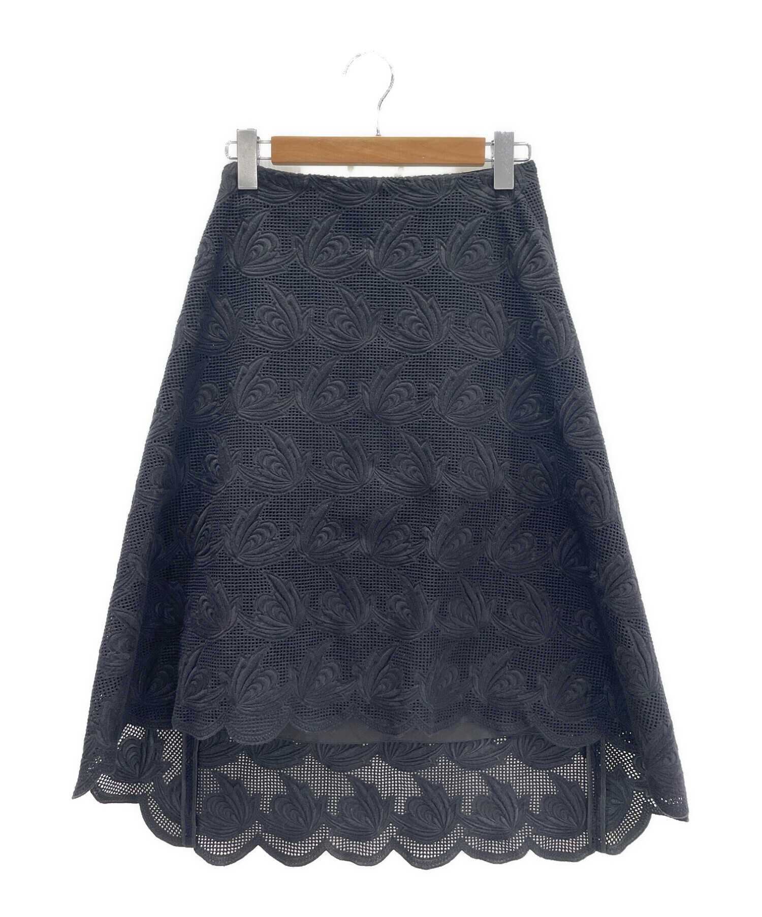 新発売【美品】Drawer ドゥロワー　バックジップスカート　36 ウール　カシミヤ スカート