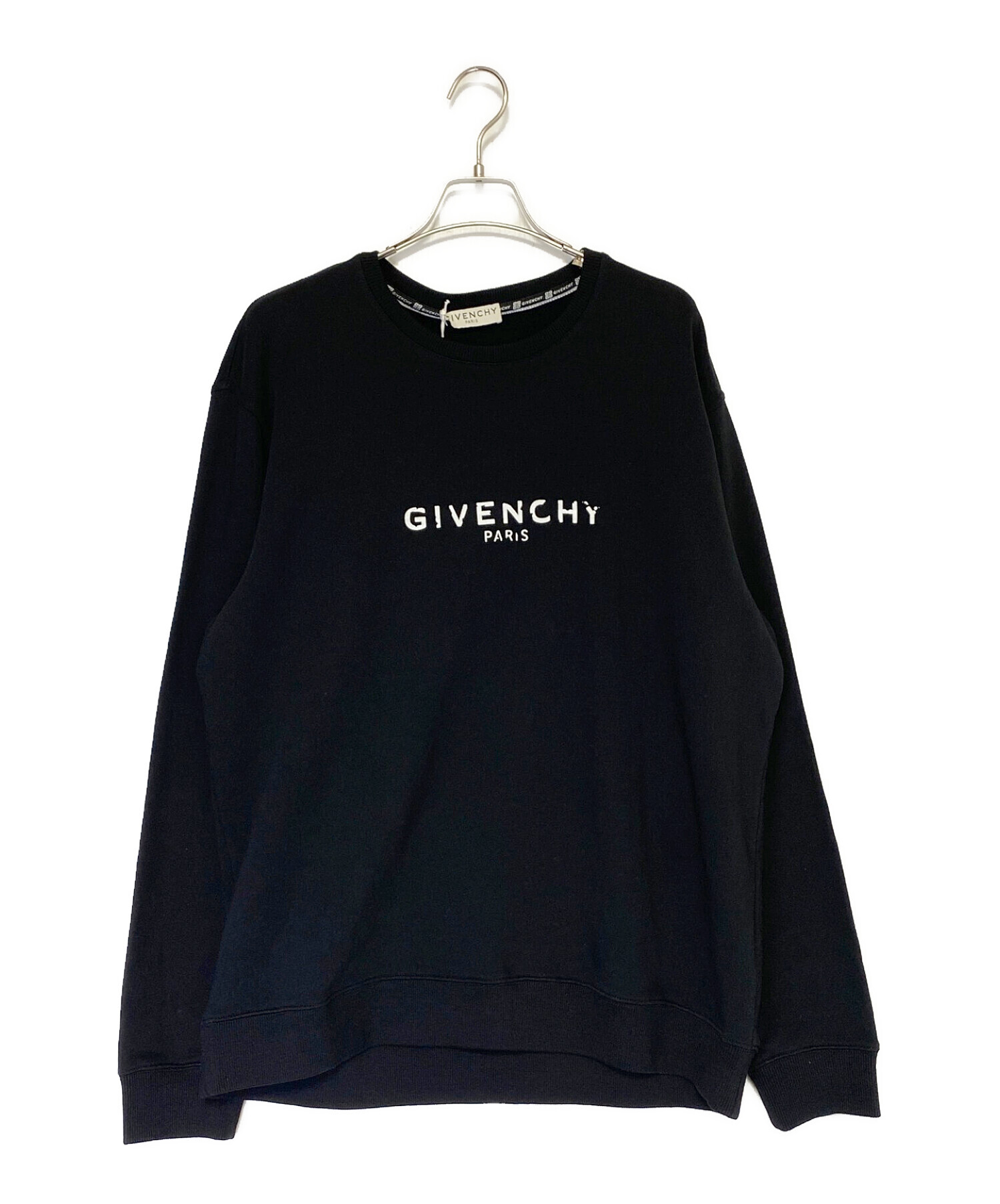 GIVENCHY (ジバンシィ) ヴィンテージロゴプリント クルーネックスウェット ブラック サイズ:XL 未使用品