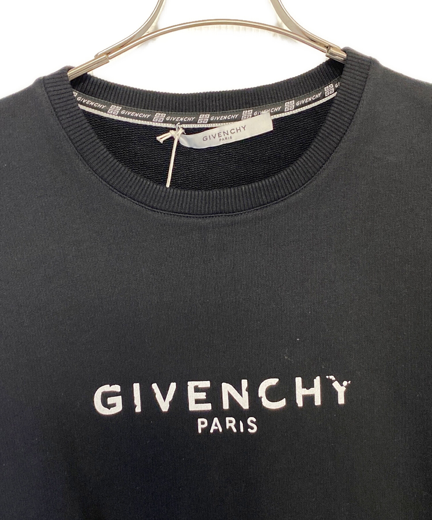 GIVENCHY (ジバンシィ) ヴィンテージロゴプリント クルーネックスウェット ブラック サイズ:L 未使用品