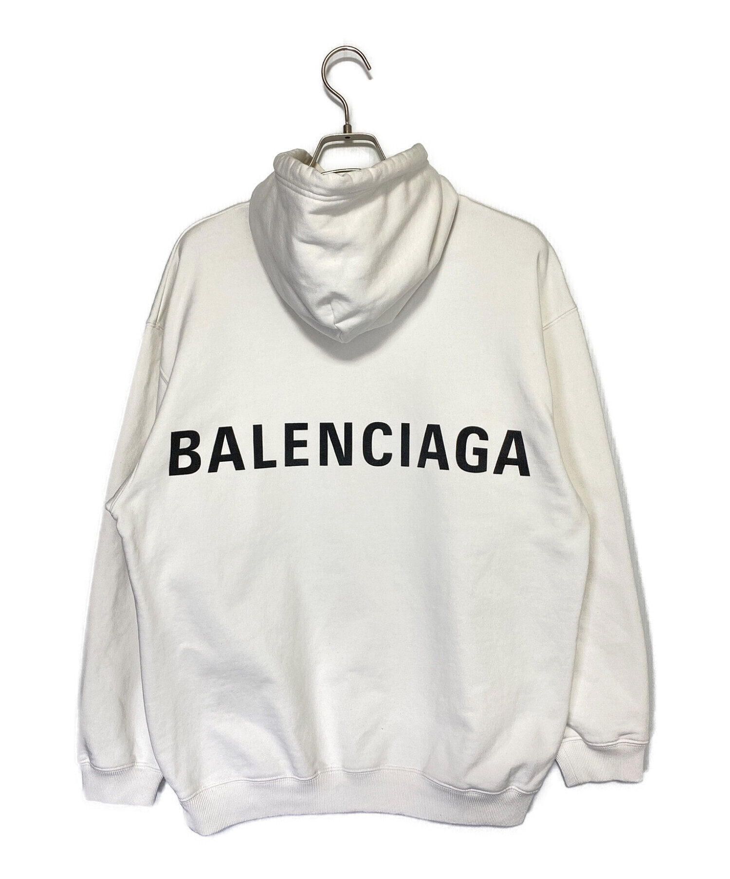 BALENCIAGA バレンシアガ　バックロゴ パーカー　ホワイト