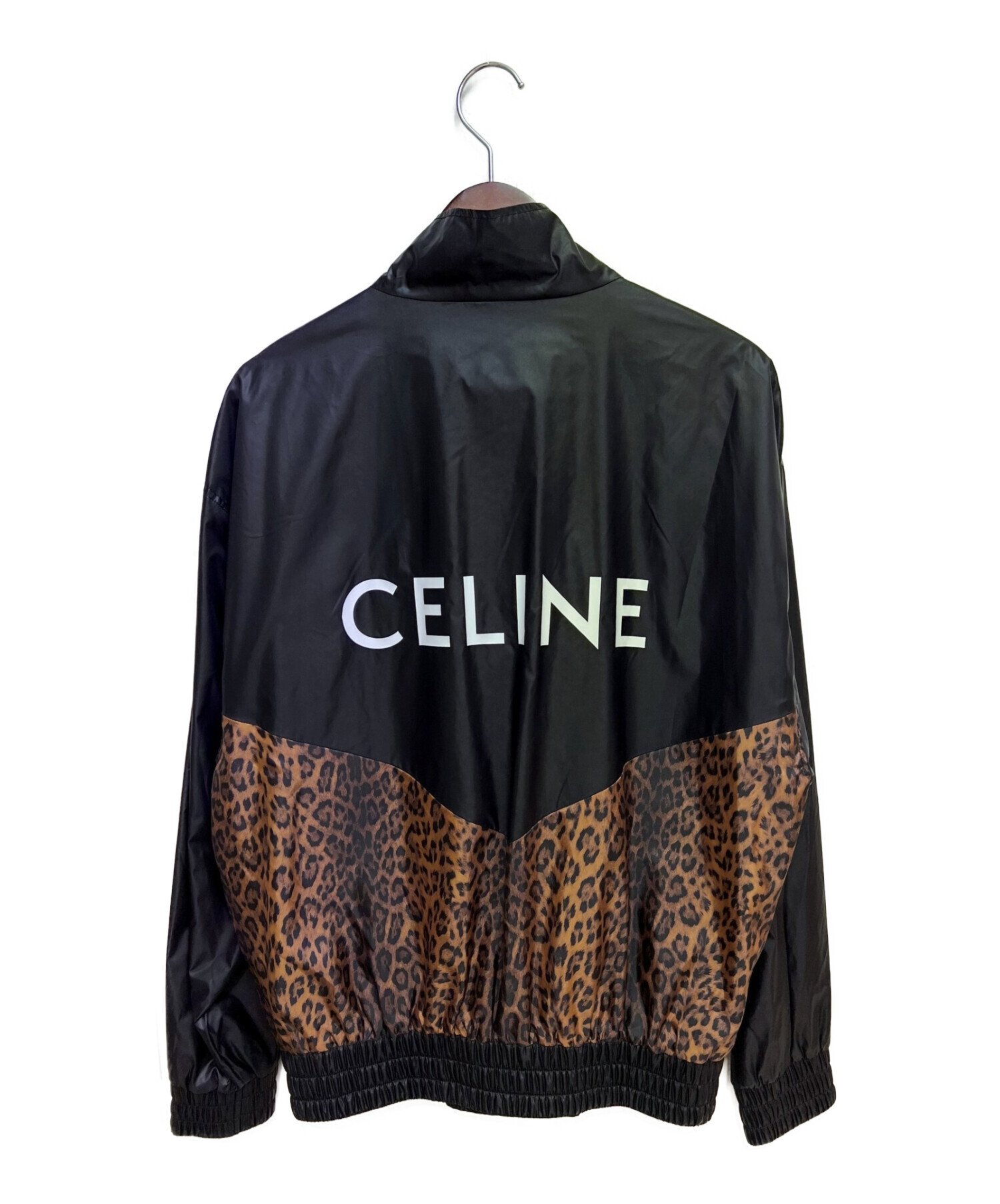 CELINE (セリーヌ) 22SS レオパードナイロンジャケット ブラック サイズ:44
