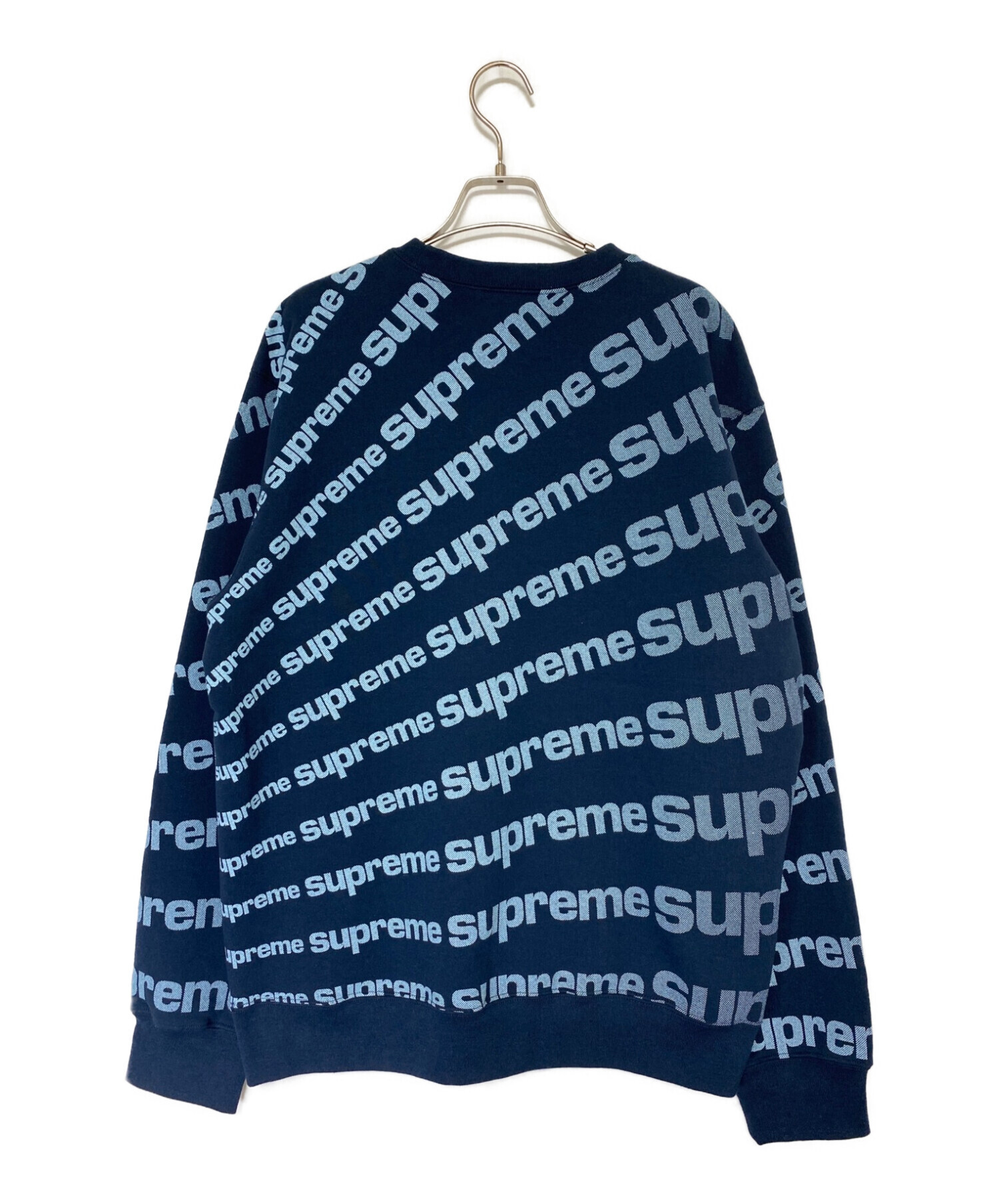 SUPREME (シュプリーム) プリントスウェット ネイビー サイズ:L