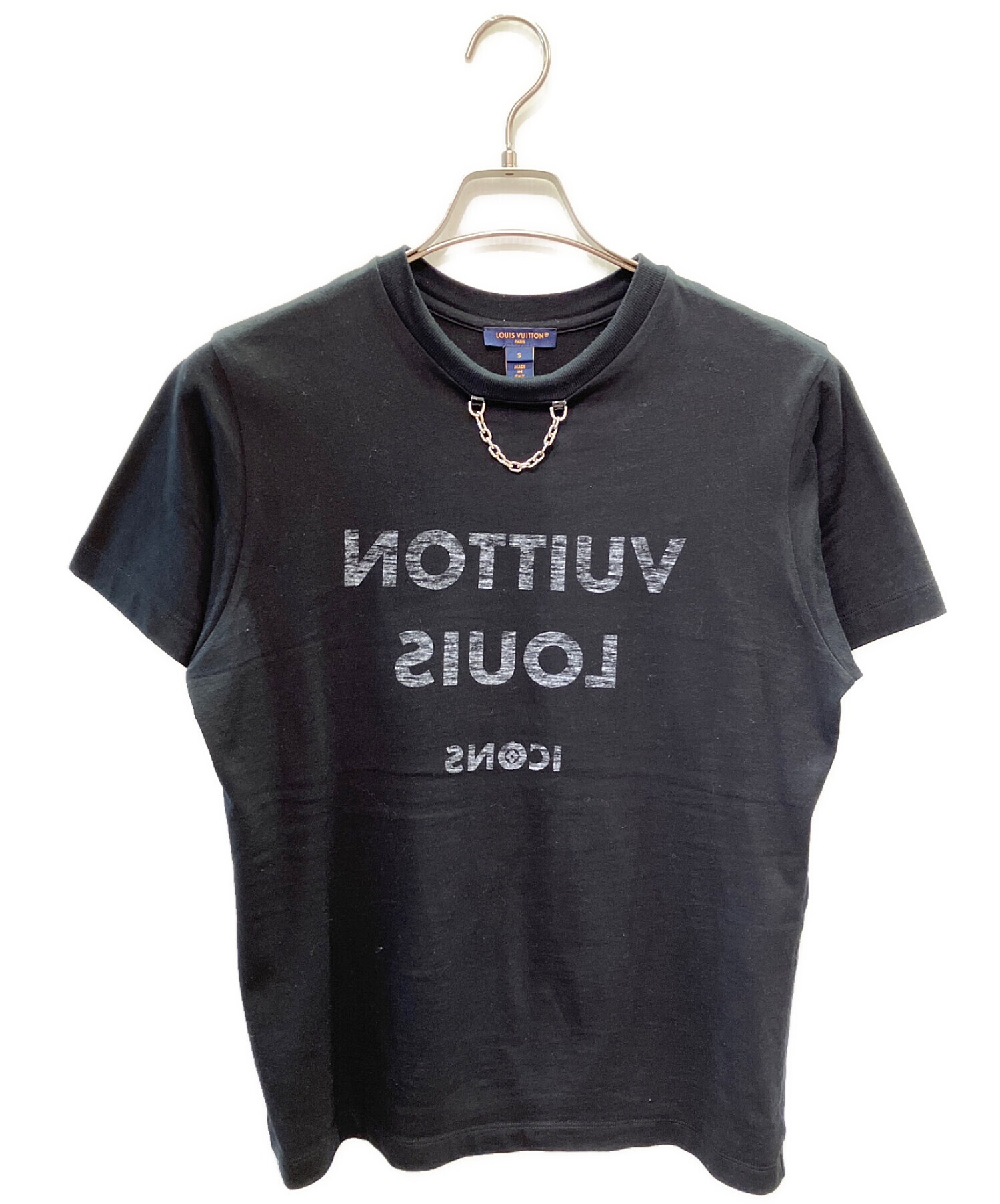 LOUIS VUITTON (ルイ ヴィトン) 反転ロゴプリントTシャツ ブラック サイズ:S