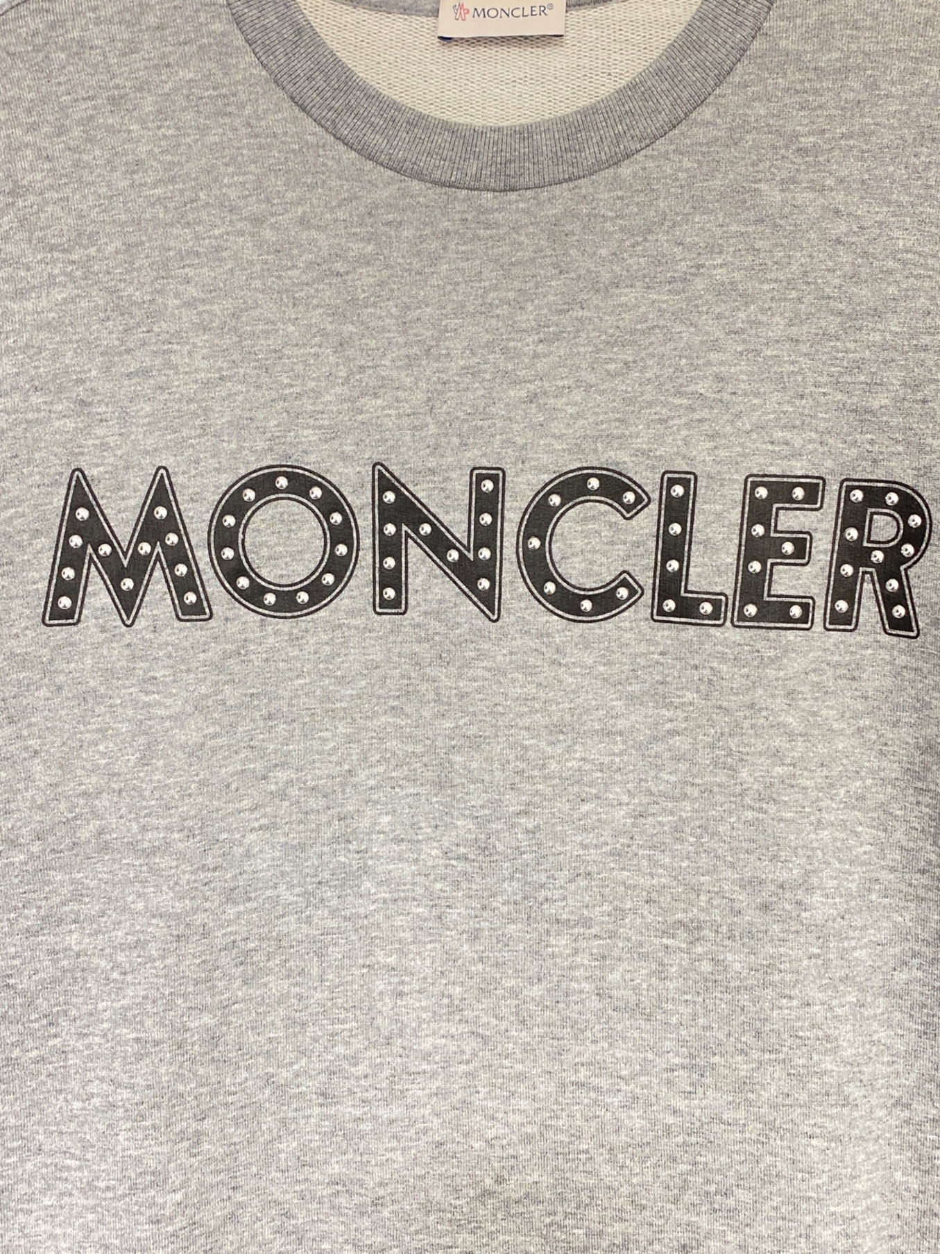 MONCLER (モンクレール) ロゴスタッズスウェット グレー サイズ:M
