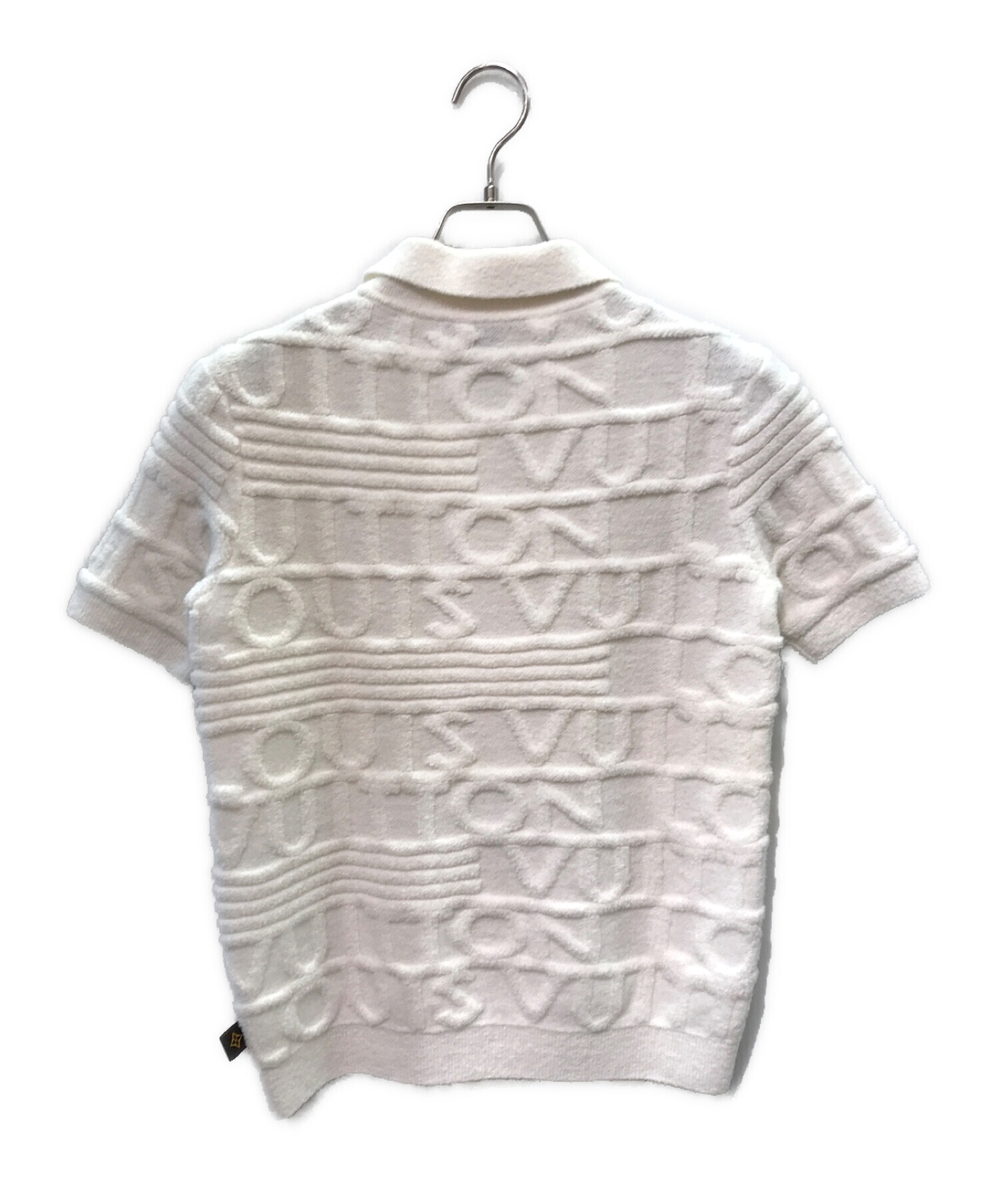 LOUIS VUITTON (ルイ ヴィトン) 3Dシグネーチャーニットポロシャツ ホワイト サイズ:S