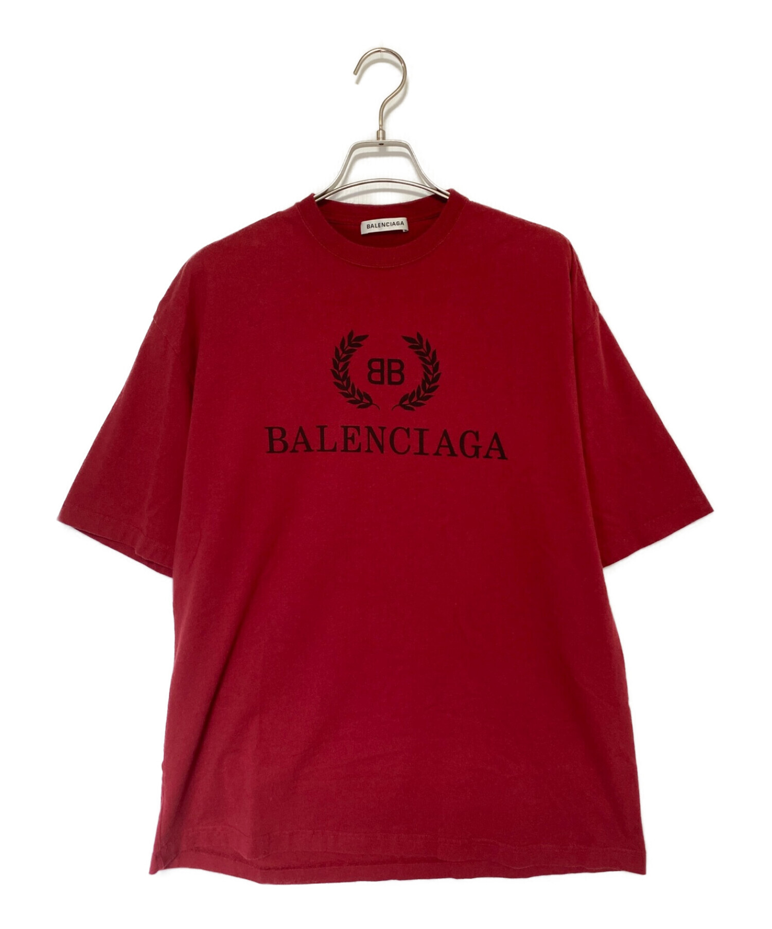 BALENCIAGA　赤Tシャツ　月桂冠袖丈約23cm