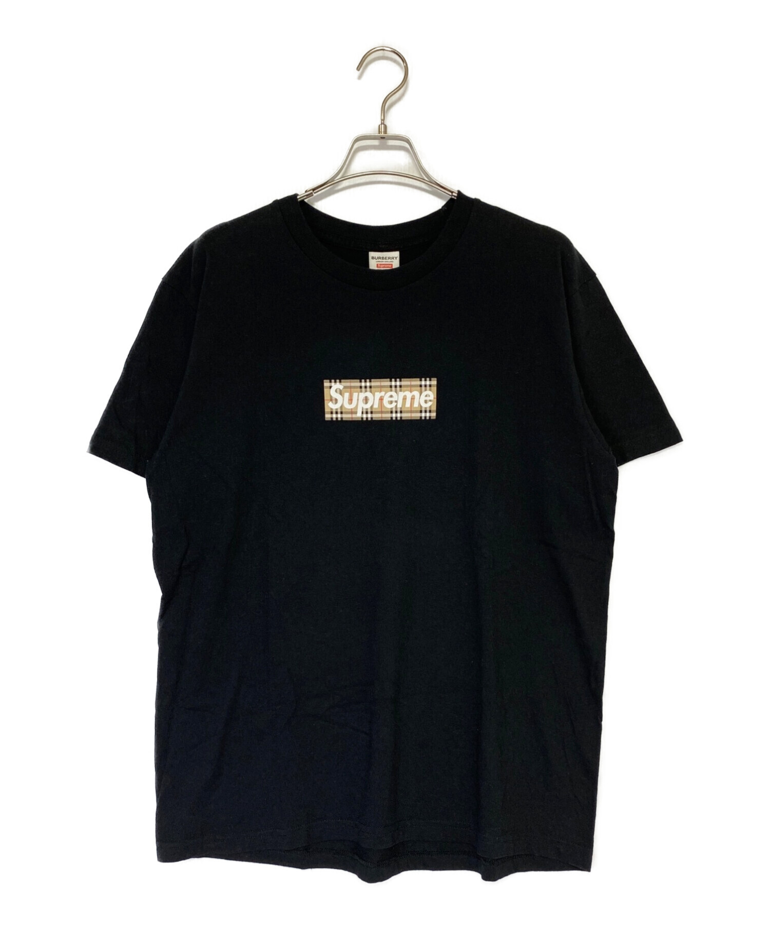 SUPREME (シュプリーム) BURBERRY (バーバリー) Box Logo Tee ブラック サイズ:M