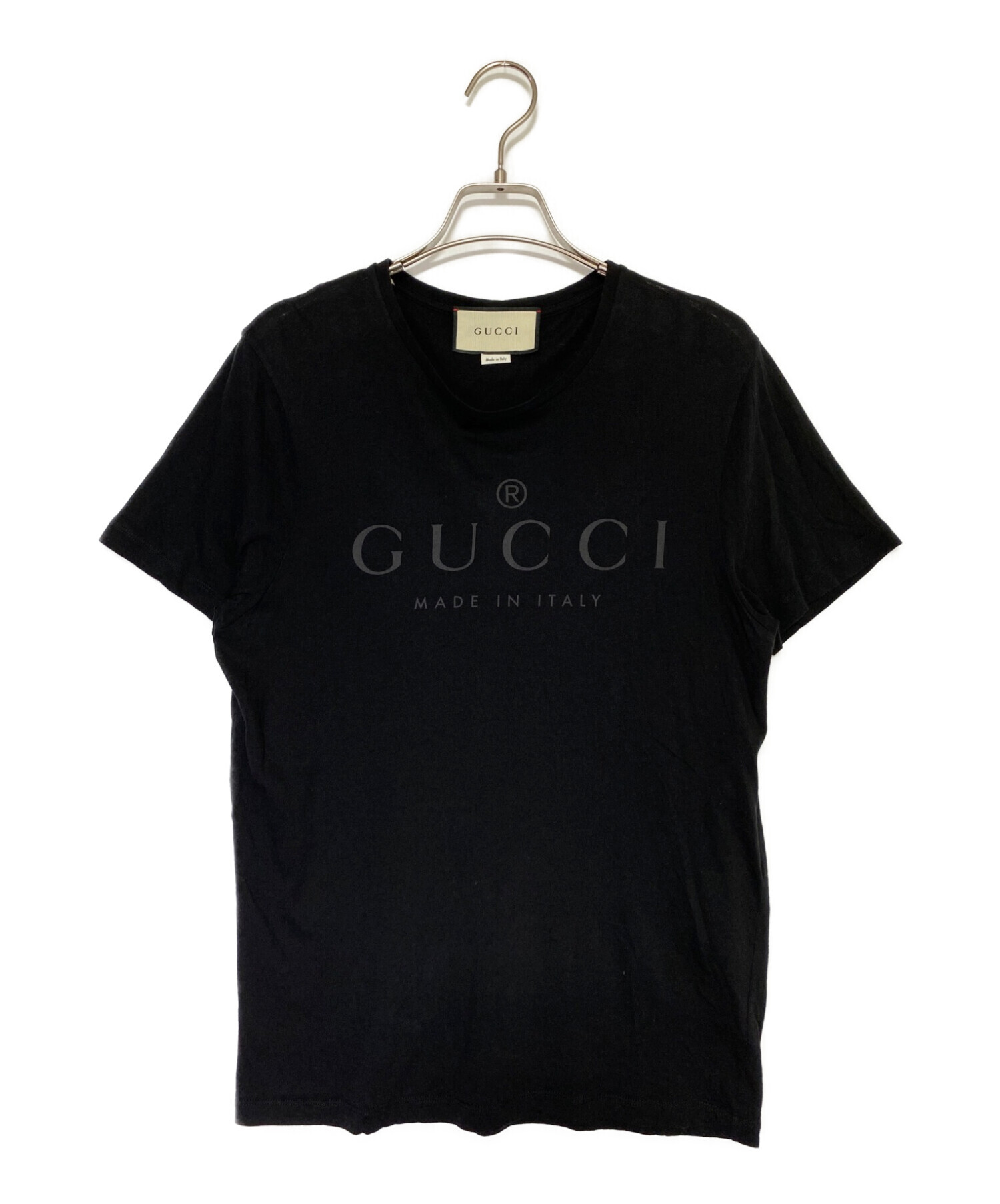 中古・古着通販】GUCCI (グッチ) ロゴTシャツ ブラック サイズ:S