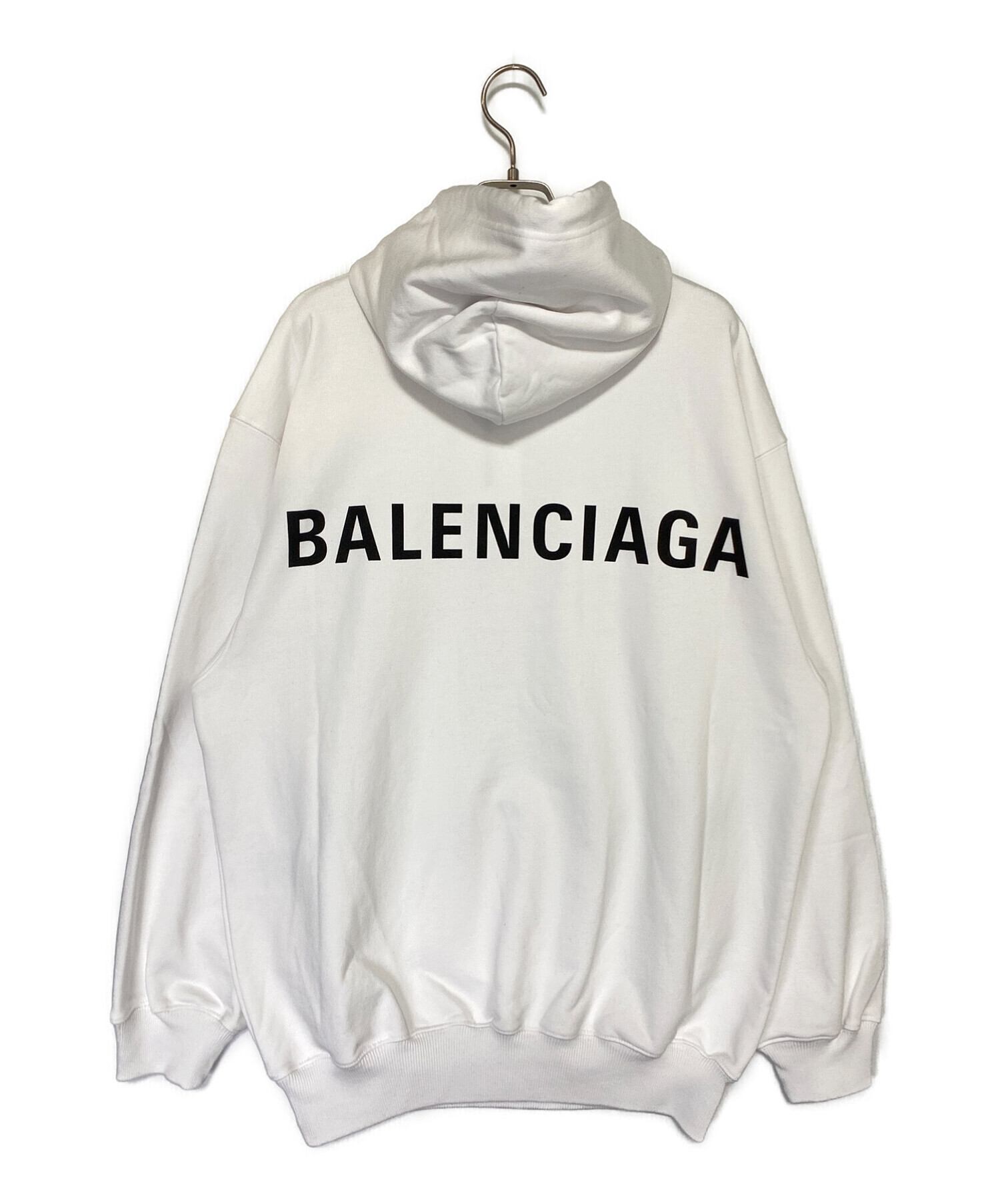 BALENCIAGA バレンシアガ　バックロゴ パーカー　ホワイト