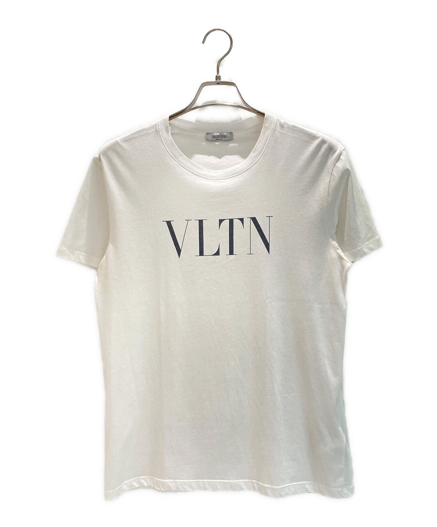 VALENTINO (ヴァレンティノ) VLTN ロゴクルーネック Tシャツ ホワイト サイズ:S
