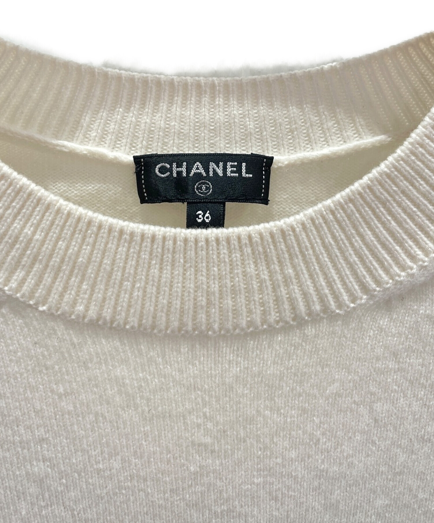 CHANEL セーター ニット 半袖 カシミア 貴重ピンク　36素材はカシミア