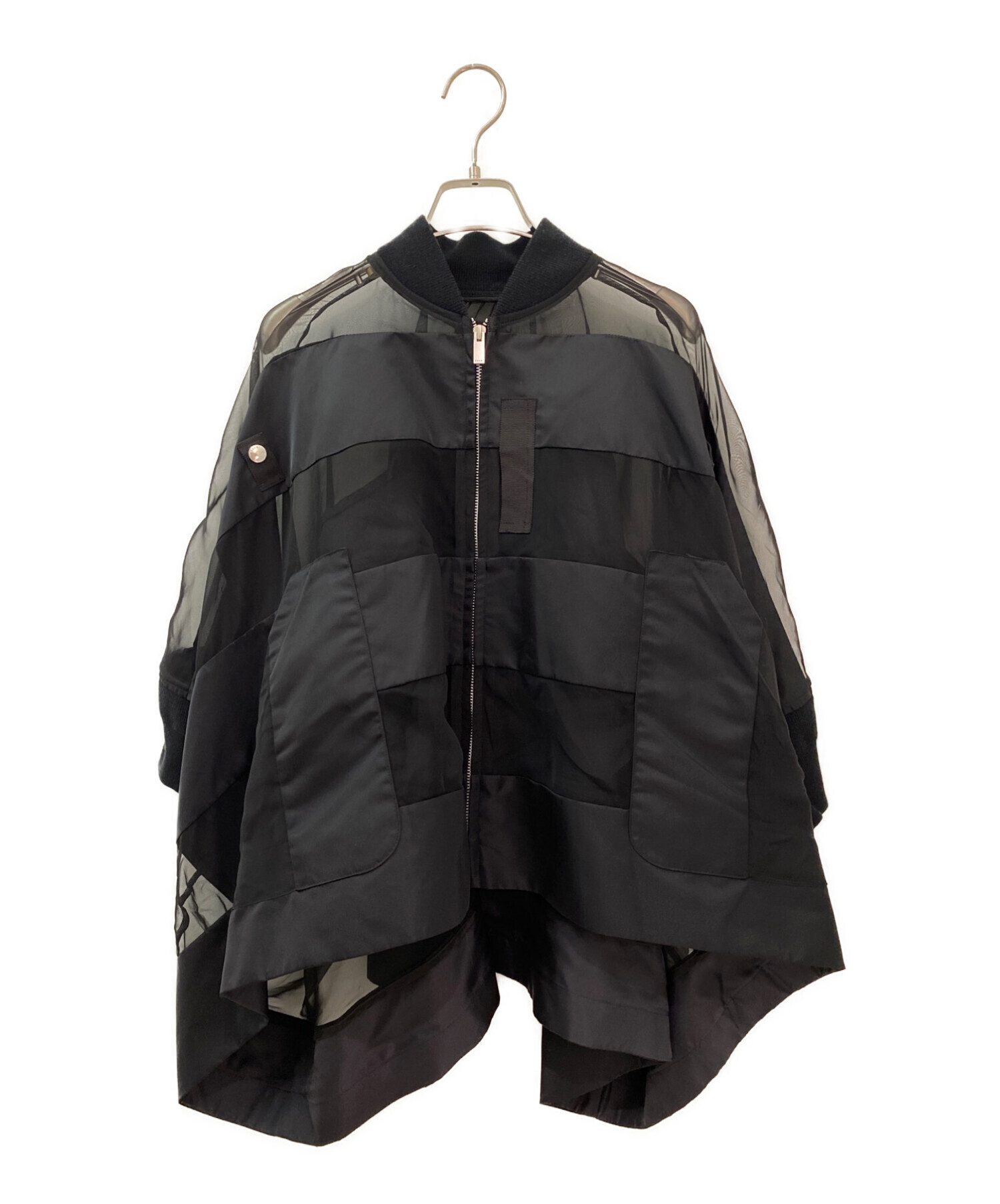 sacai (サカイ) Nylon Twill×Chiffon Blouson ブラック サイズ:1