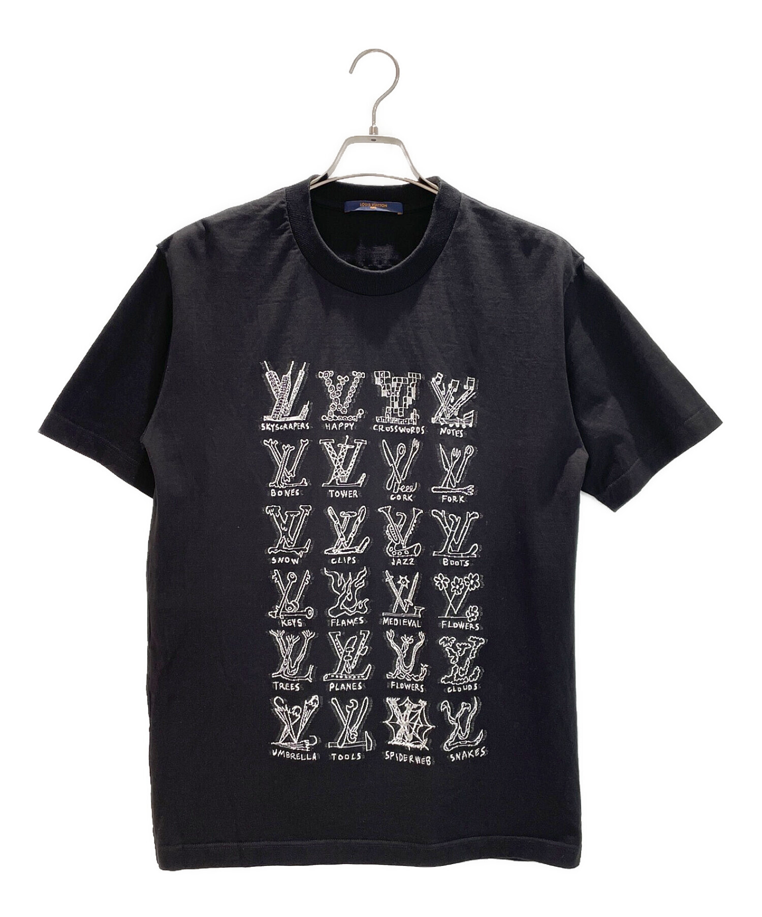 LOUIS VUITTON (ルイ ヴィトン) LVカートゥーンジャカードTシャツ ブラック サイズ:FREE