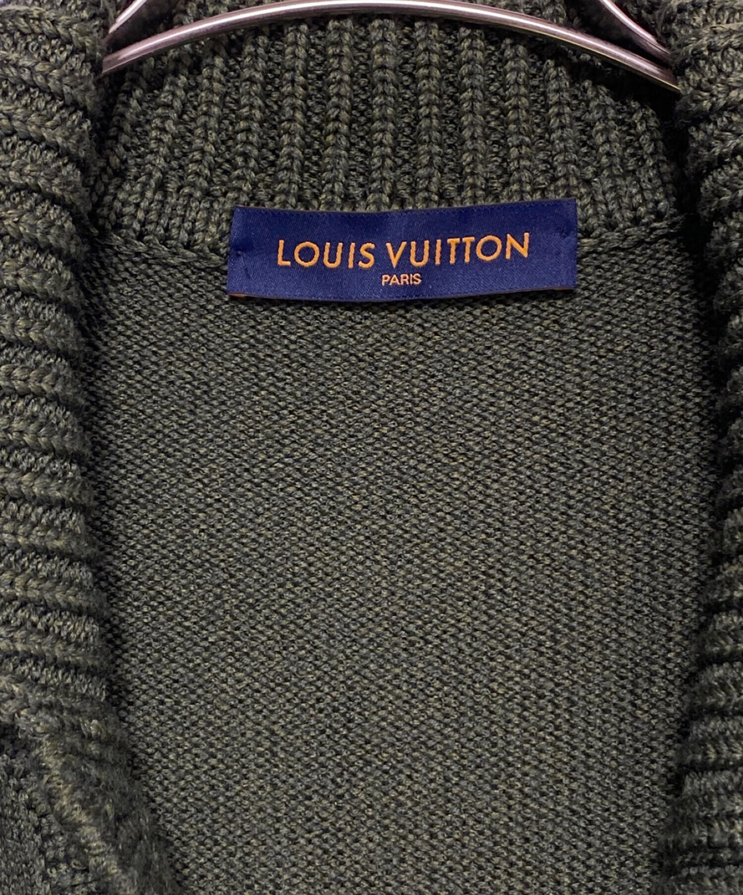 LOUIS VUITTON (ルイ ヴィトン) NIGO (ニゴ) バックロゴカーディガン オリーブ サイズ:SIZE 5L