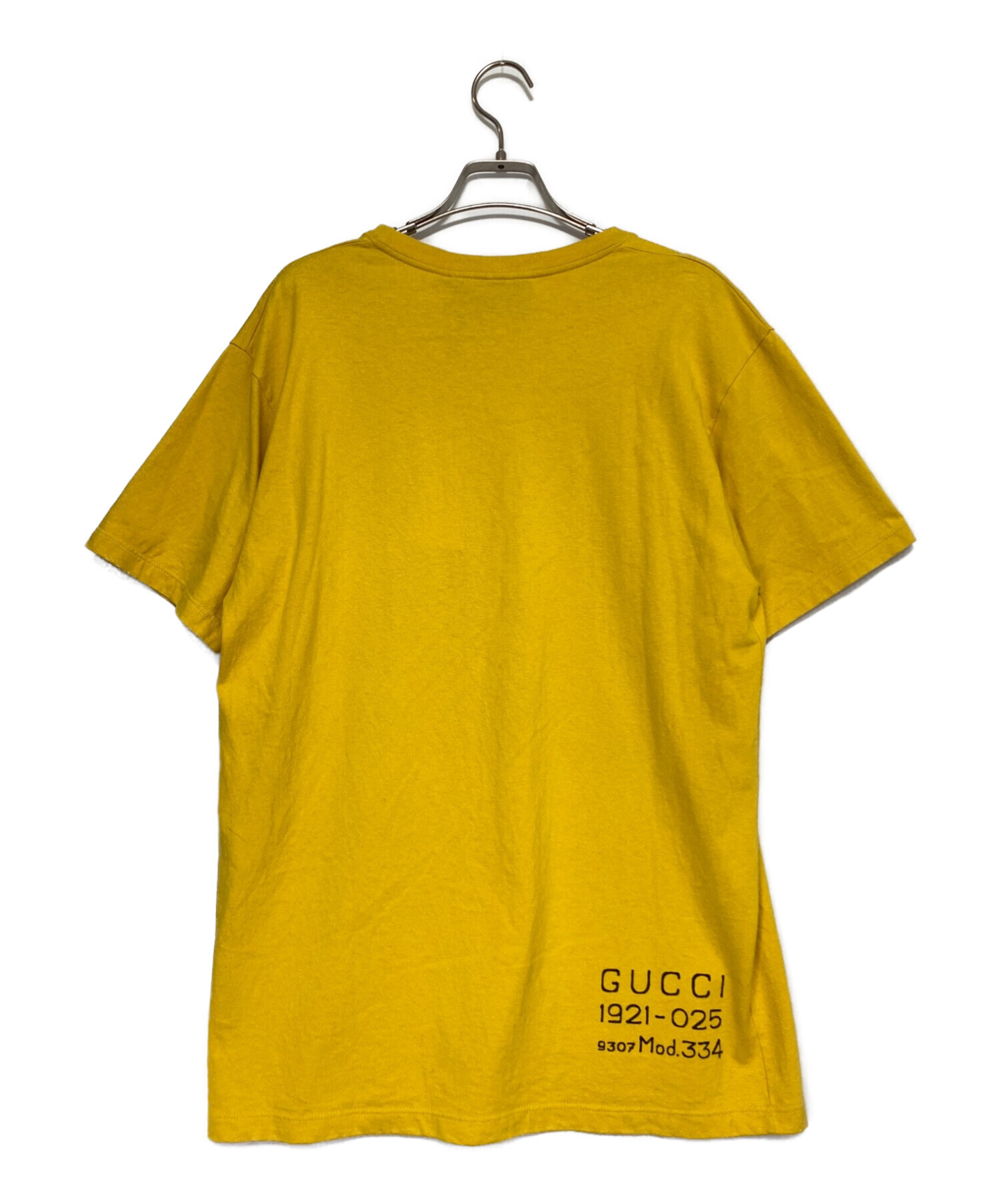 GUCCI (グッチ) バックプリントTシャツ イエロー サイズ:XS