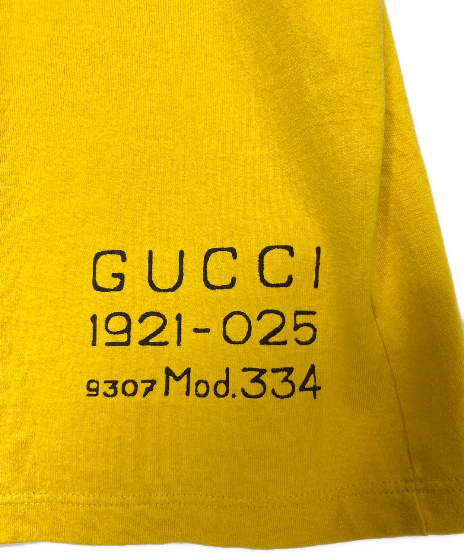 GUCCI (グッチ) バックプリントTシャツ イエロー サイズ:XS