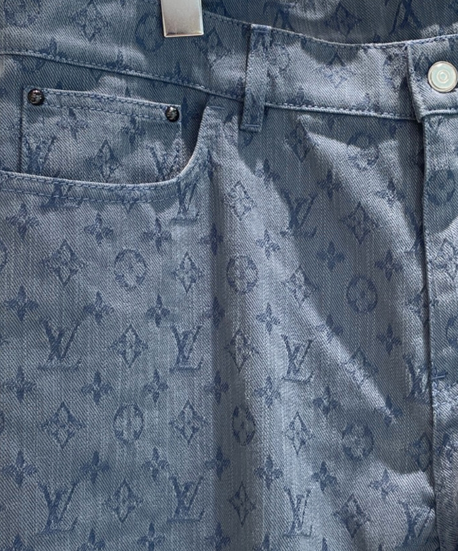 LOUIS VUITTON (ルイ ヴィトン) Monogram Slim Jeans ネイビー サイズ:34