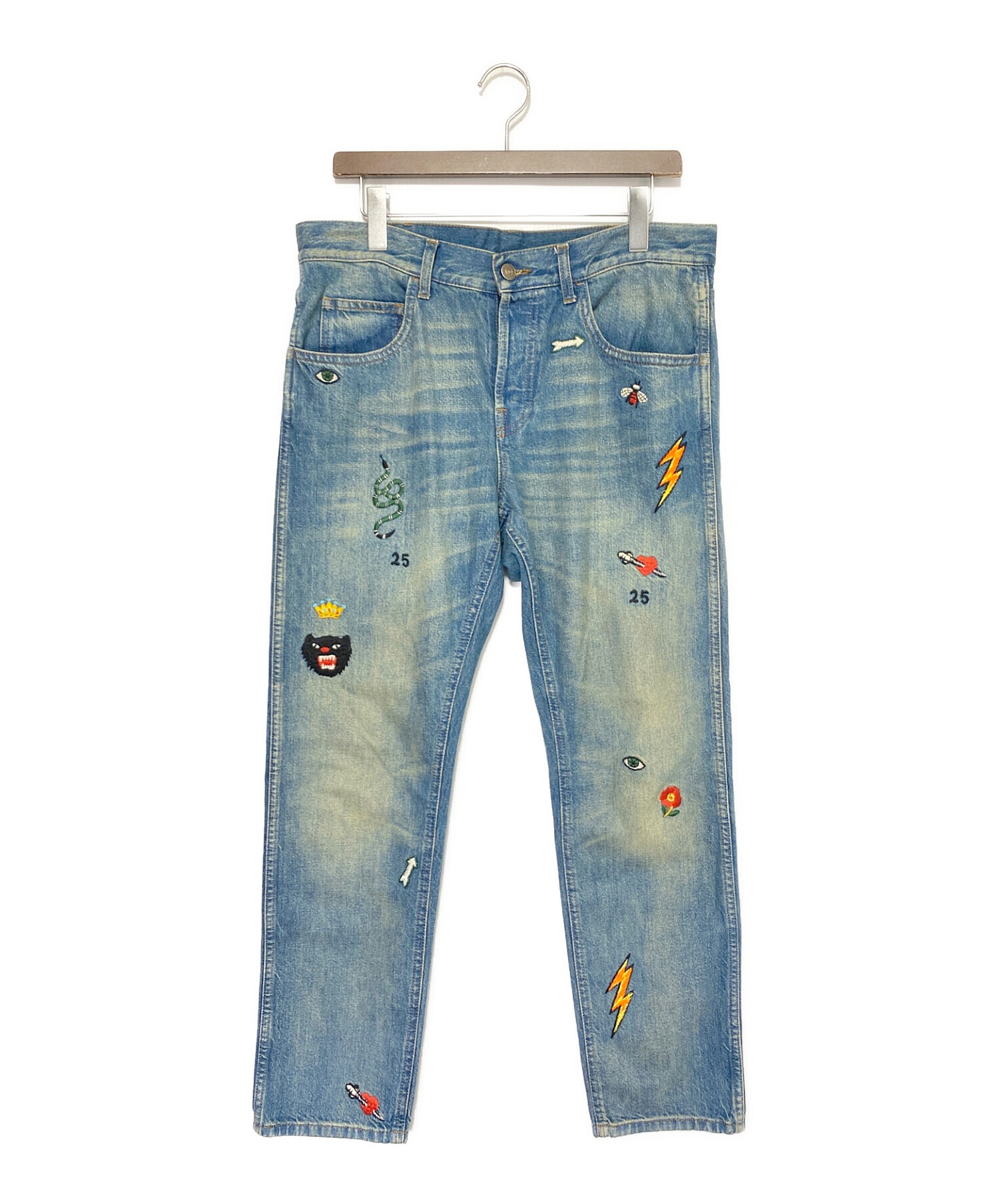 GUCCI (グッチ) Symbols Tapered Denim Pant インディゴ サイズ:34