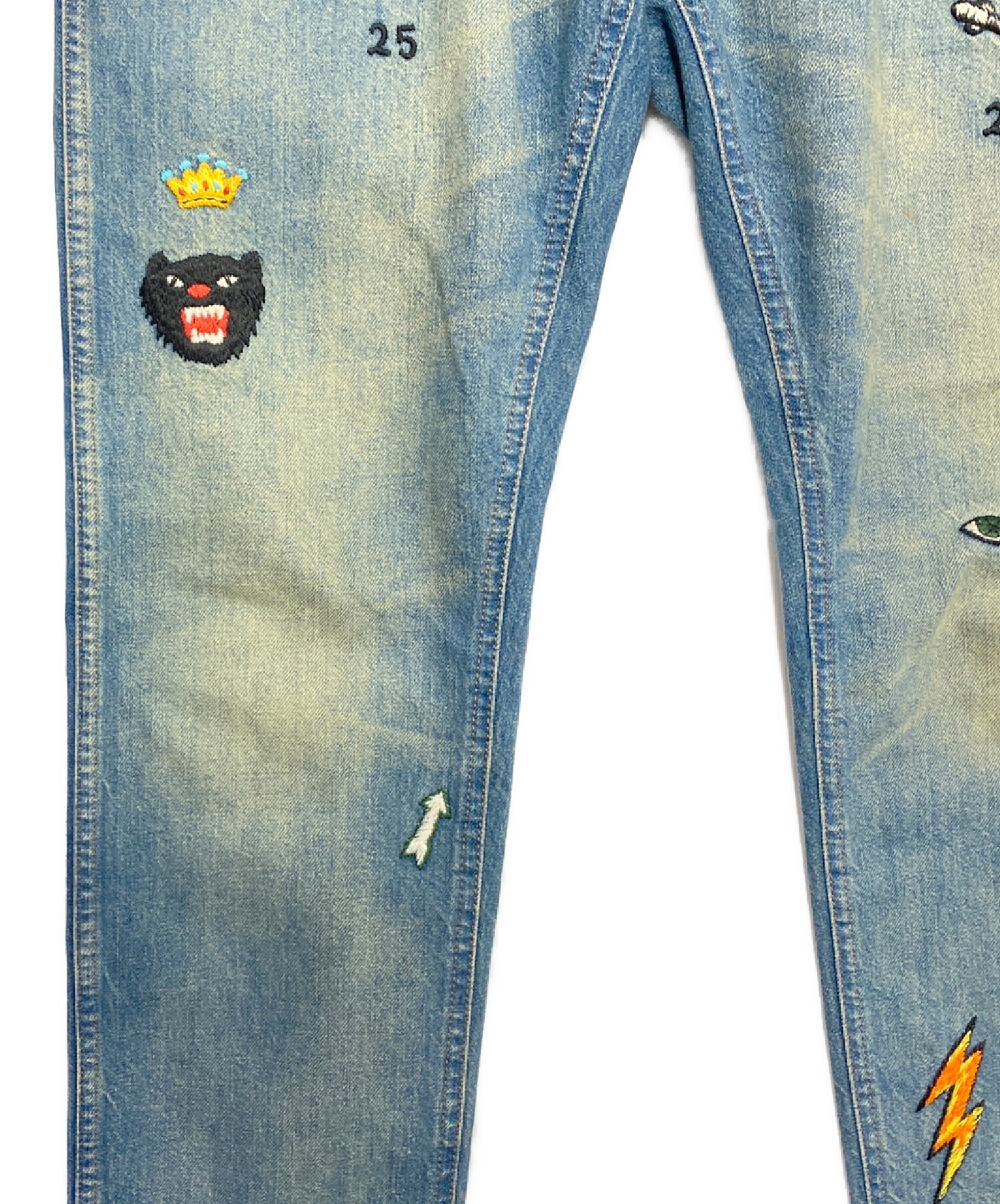 GUCCI (グッチ) Symbols Tapered Denim Pant インディゴ サイズ:34