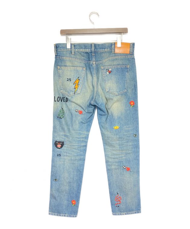 中古・古着通販】GUCCI (グッチ) Symbols Tapered Denim Pant インディゴ サイズ:34｜ブランド・古着通販  トレファク公式【TREFAC FASHION】スマホサイト