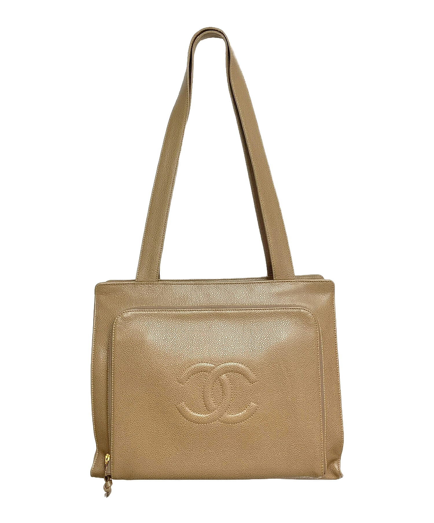 CHANEL (シャネル) COCO Mark Leather Tote Bag（ココマークレザートートバッグ） オリーブ サイズ:-