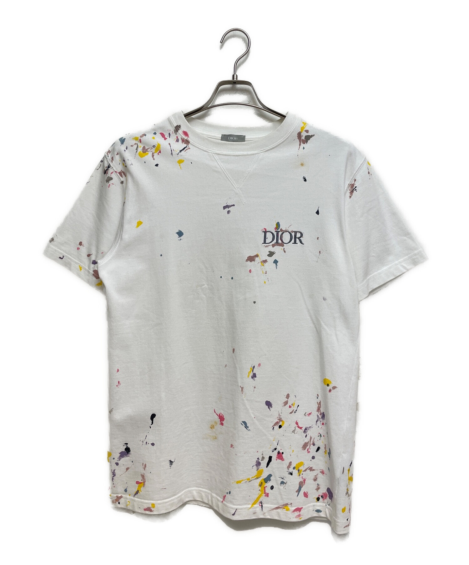 DIOR HOMME (ディオール オム) ペイントデザインTシャツ ホワイト サイズ:SIZE S