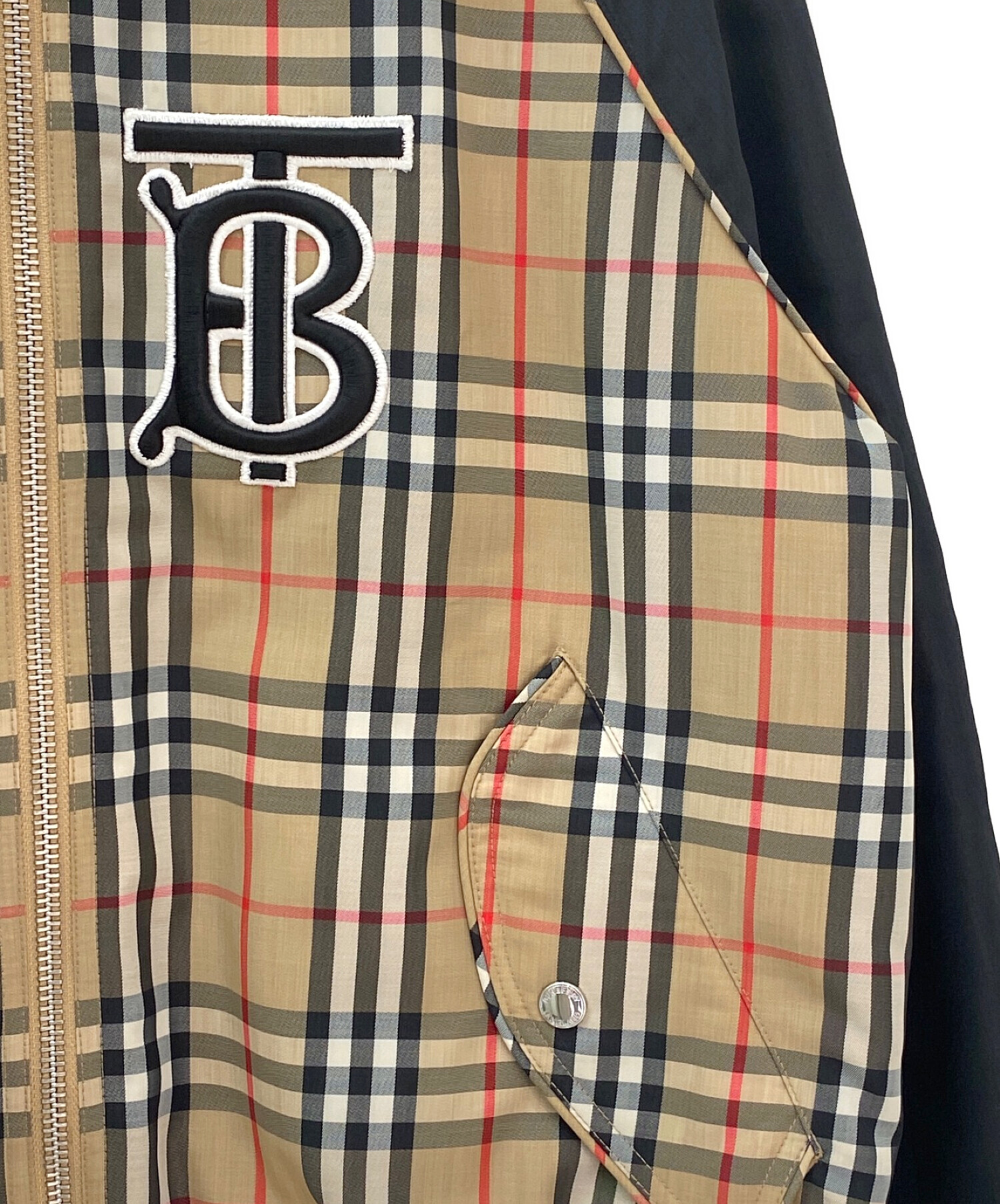 BURBERRY (バーバリー) TBロゴノバチェックブルゾン ブラウン サイズ:42