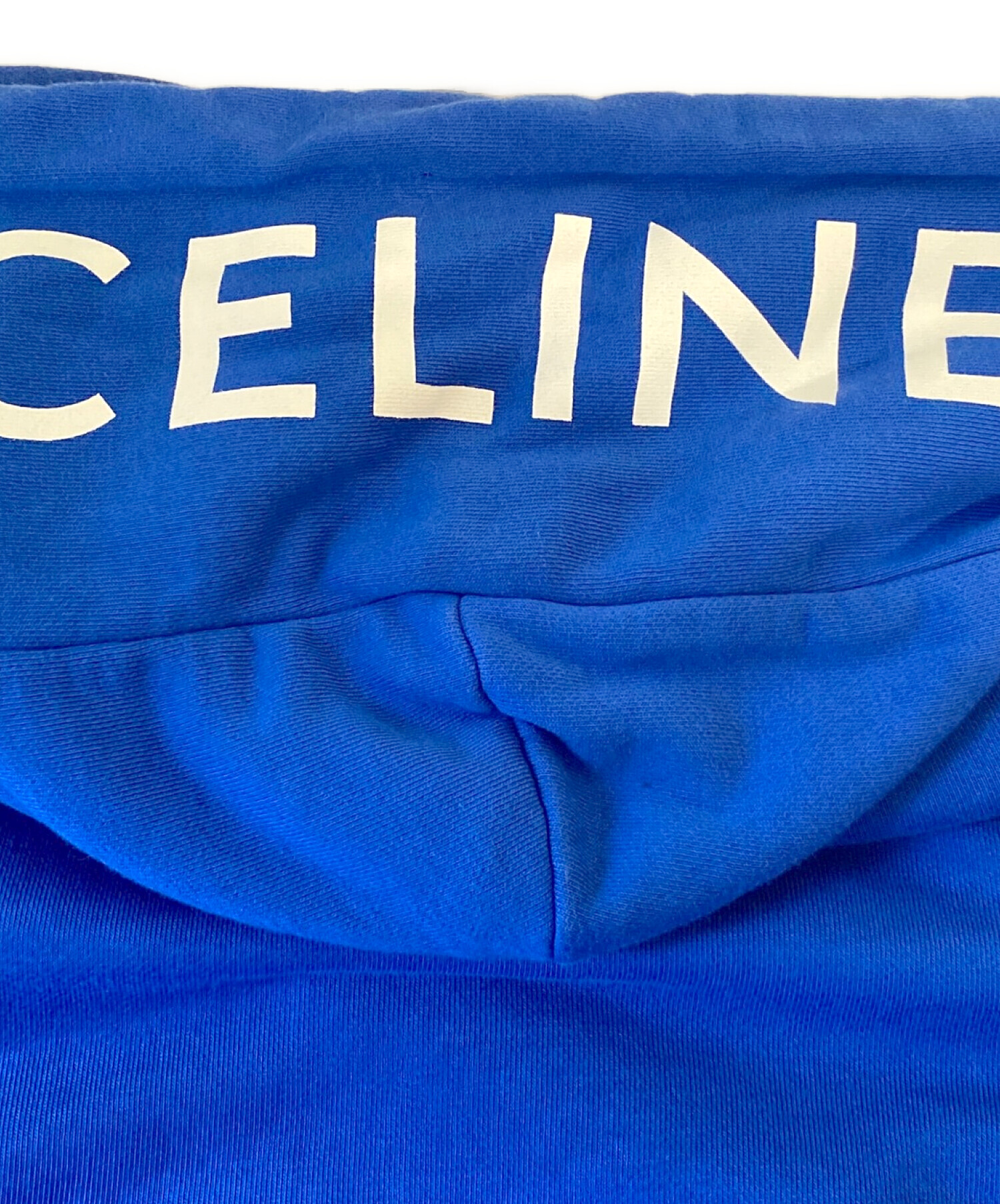 検討させていただきますセリーヌ　CELINE パーカー　フーディー M ブルー　フードロゴ