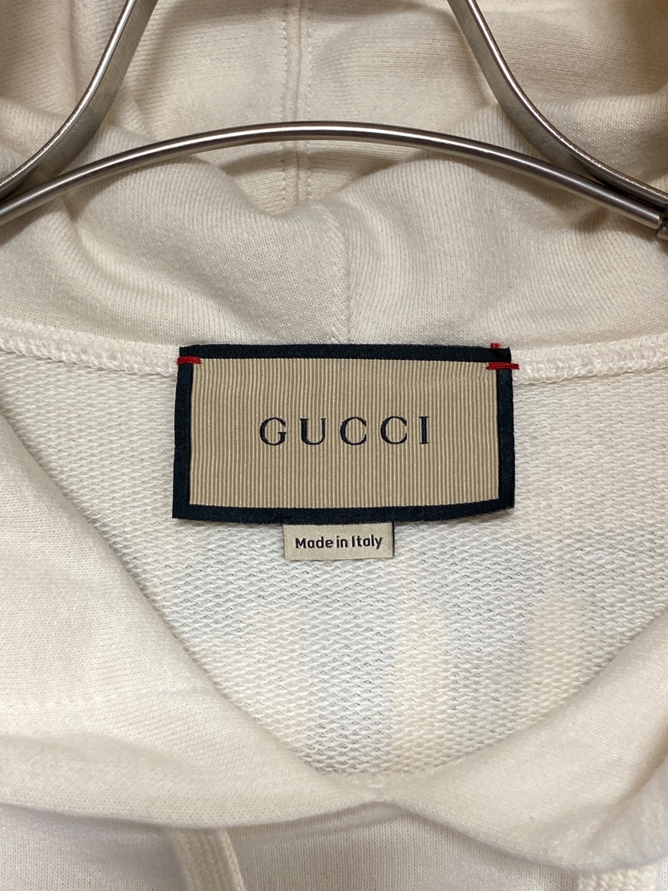 中古・古着通販】GUCCI (グッチ) カレッジプリントパーカー ベージュ