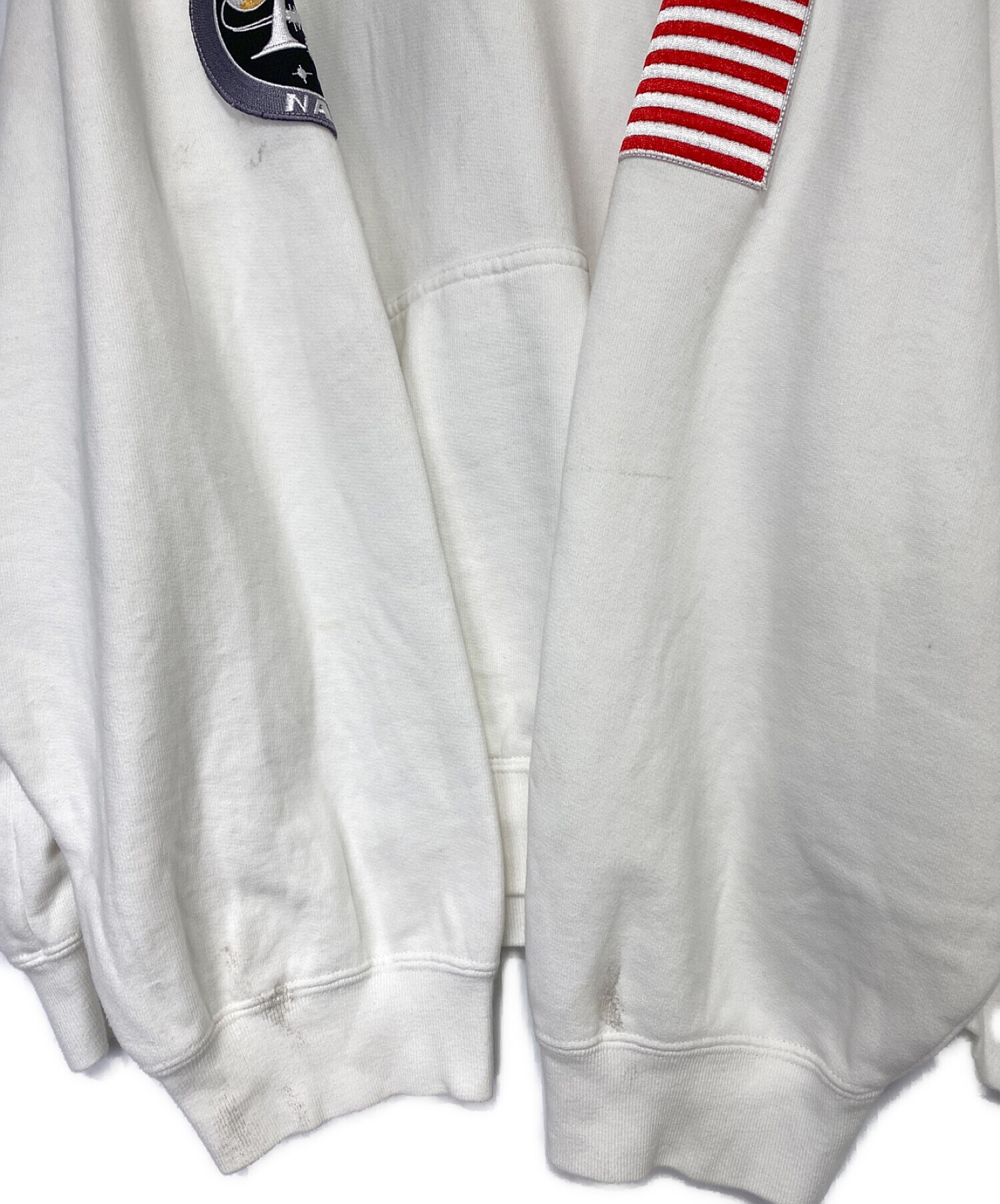 BALENCIAGA (バレンシアガ) NASA (ナサ) Space oversized appliquéd printed  cotton-jersey hoodie ホワイト サイズ:SIZE L