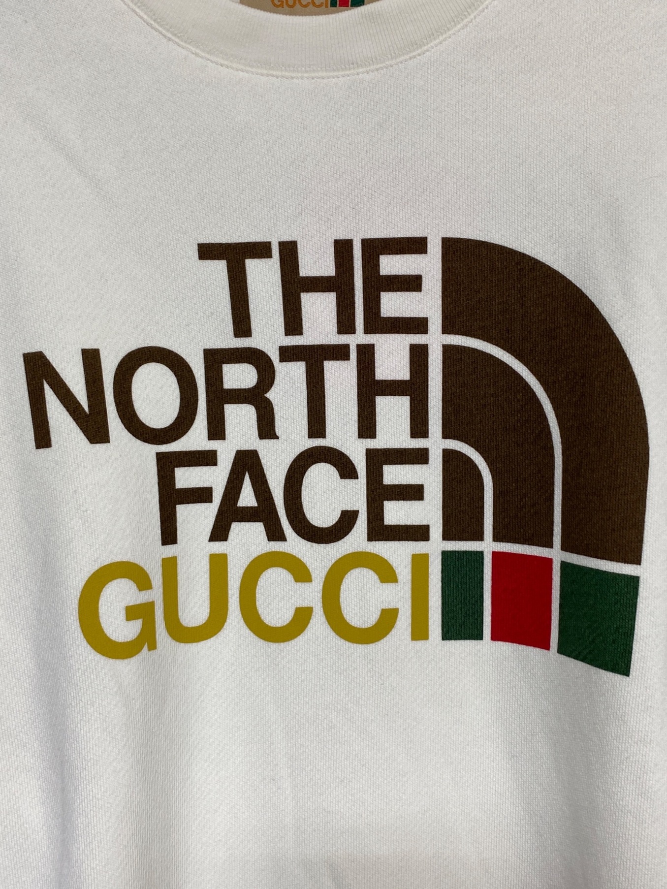 GUCCI (グッチ) THE NORTH FACE (ザ ノース フェイス) COTTON SWEATSHIRT アイボリー×ブラウン  サイズ:SIZE S