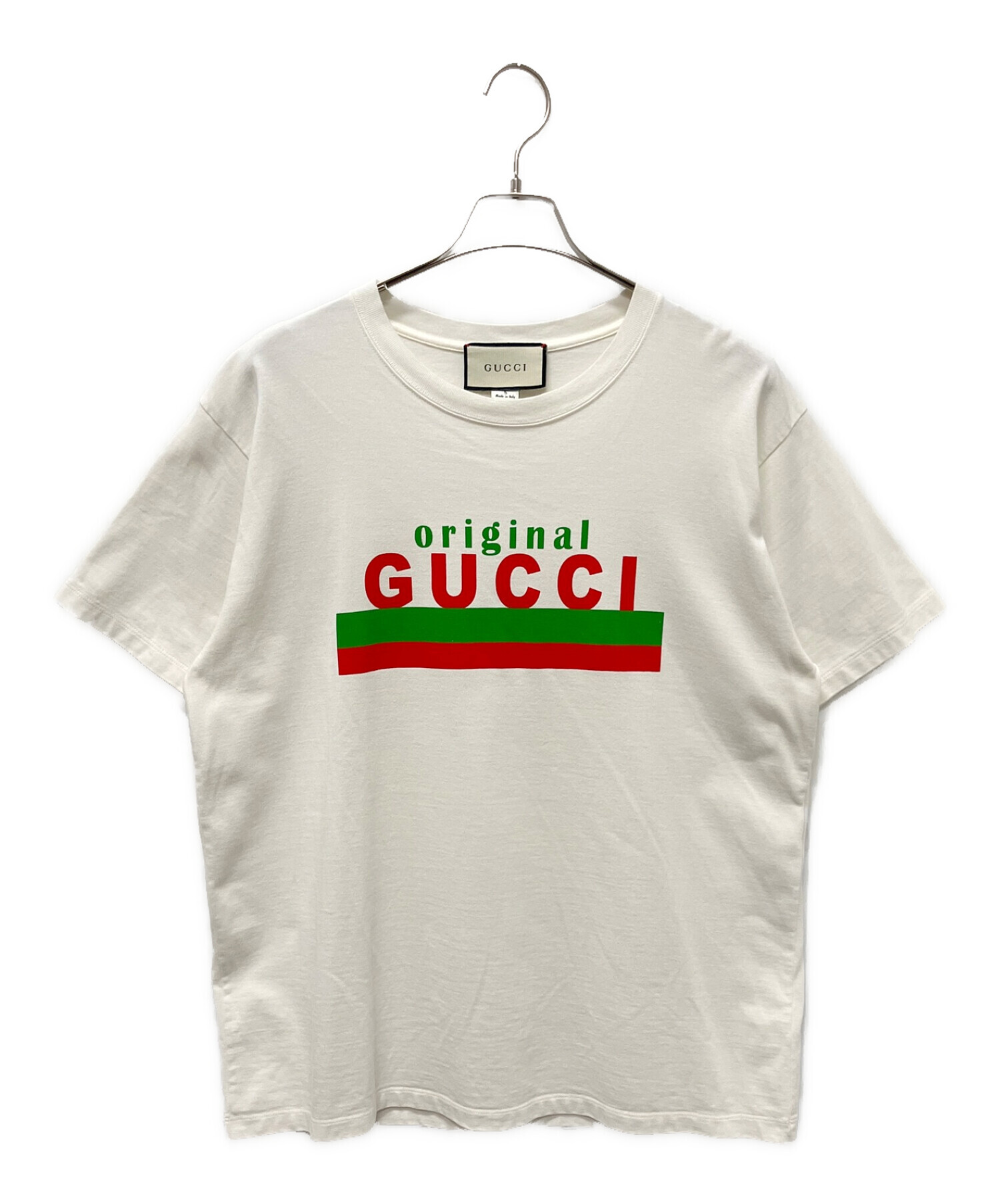 GUCCI (グッチ) オリジナル GUCCI プリント オーバーサイズ Tシャツ アイボリー サイズ:M