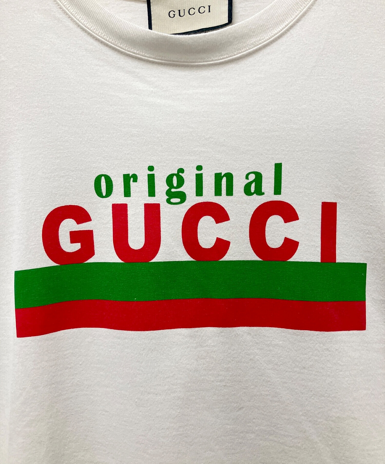 GUCCI (グッチ) オリジナル GUCCI プリント オーバーサイズ Tシャツ アイボリー サイズ:M