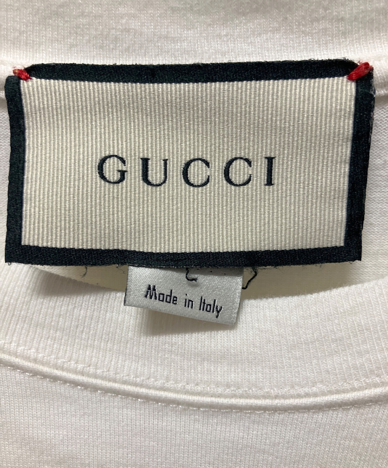 GUCCI (グッチ) オリジナル GUCCI プリント オーバーサイズ Tシャツ アイボリー サイズ:M