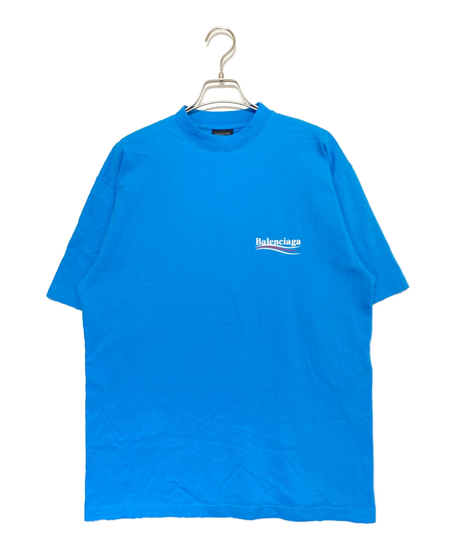 BALENCIAGA (バレンシアガ) プリントロゴTシャツ ブルー サイズ:XXS