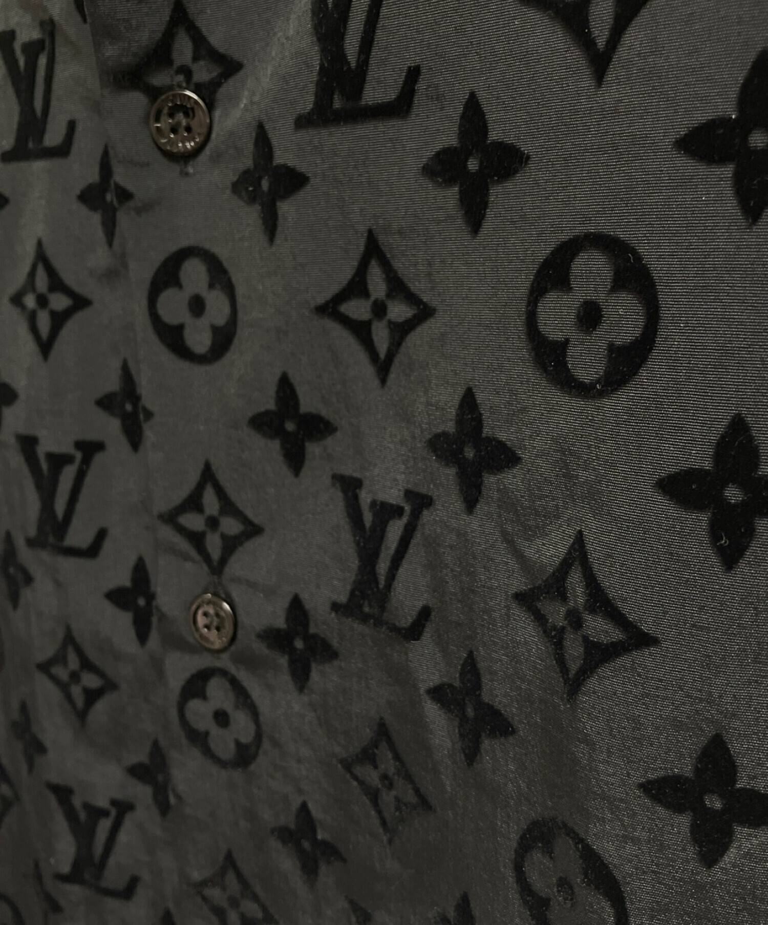 LOUIS VUITTON (ルイ ヴィトン) モノグラムシャツ ブラック サイズ:S