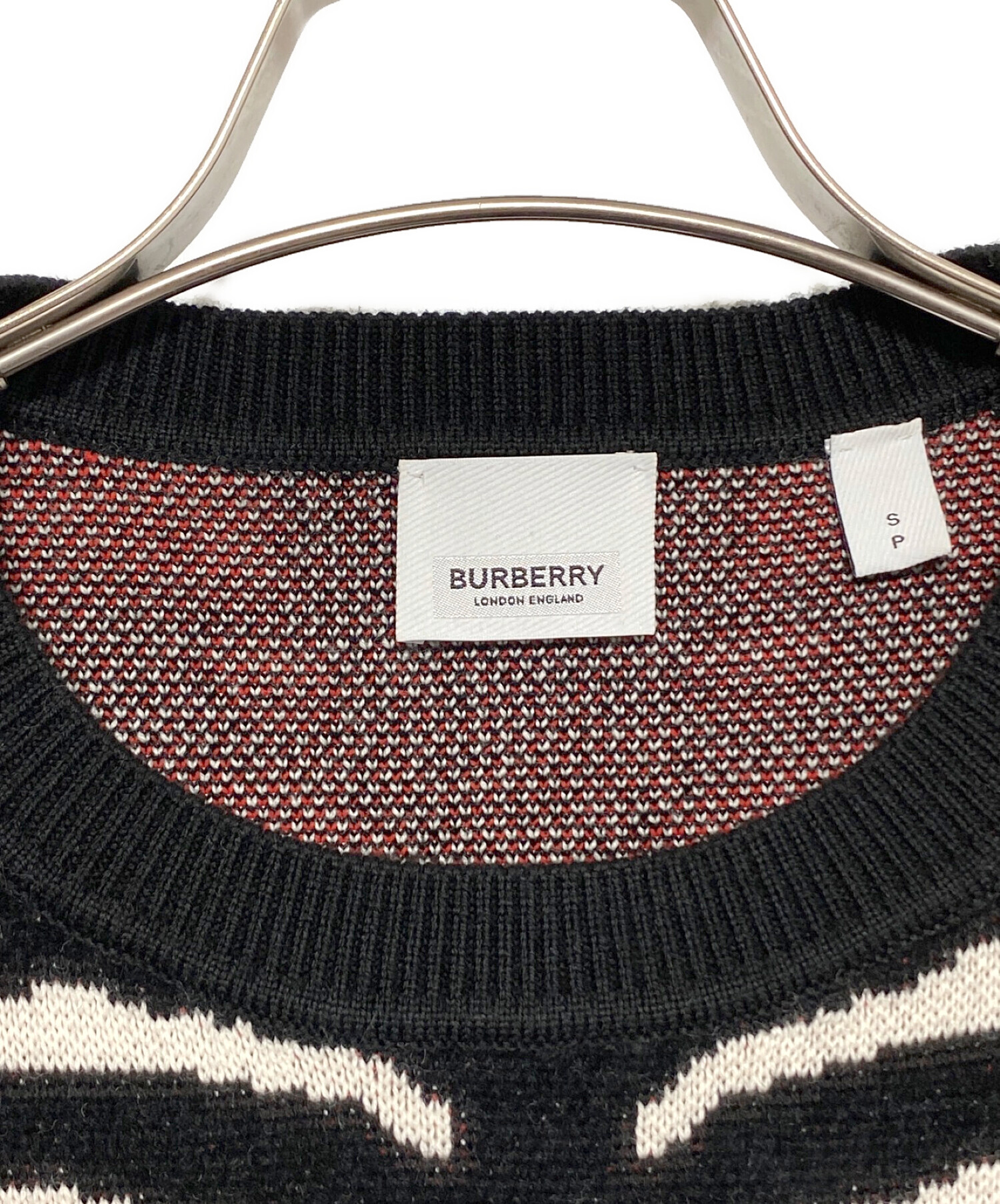 BURBERRY LONDON (バーバリー ロンドン) 総柄ニット ブラック サイズ:S