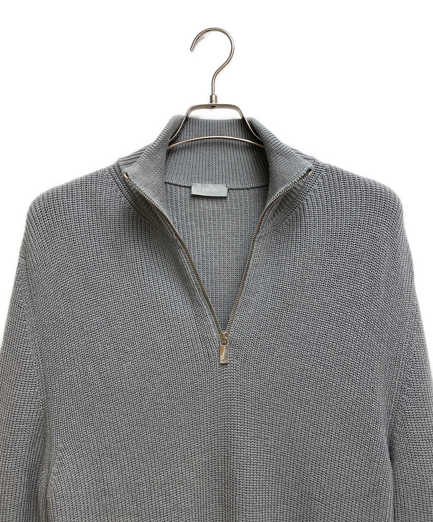 Dior (ディオール) スリーブロゴハーフジップセーター グレー サイズ:L