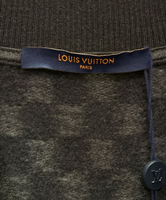 LOUIS VUITTON (ルイ ヴィトン) ダミエグラフィットジップニット グレー サイズ:XL