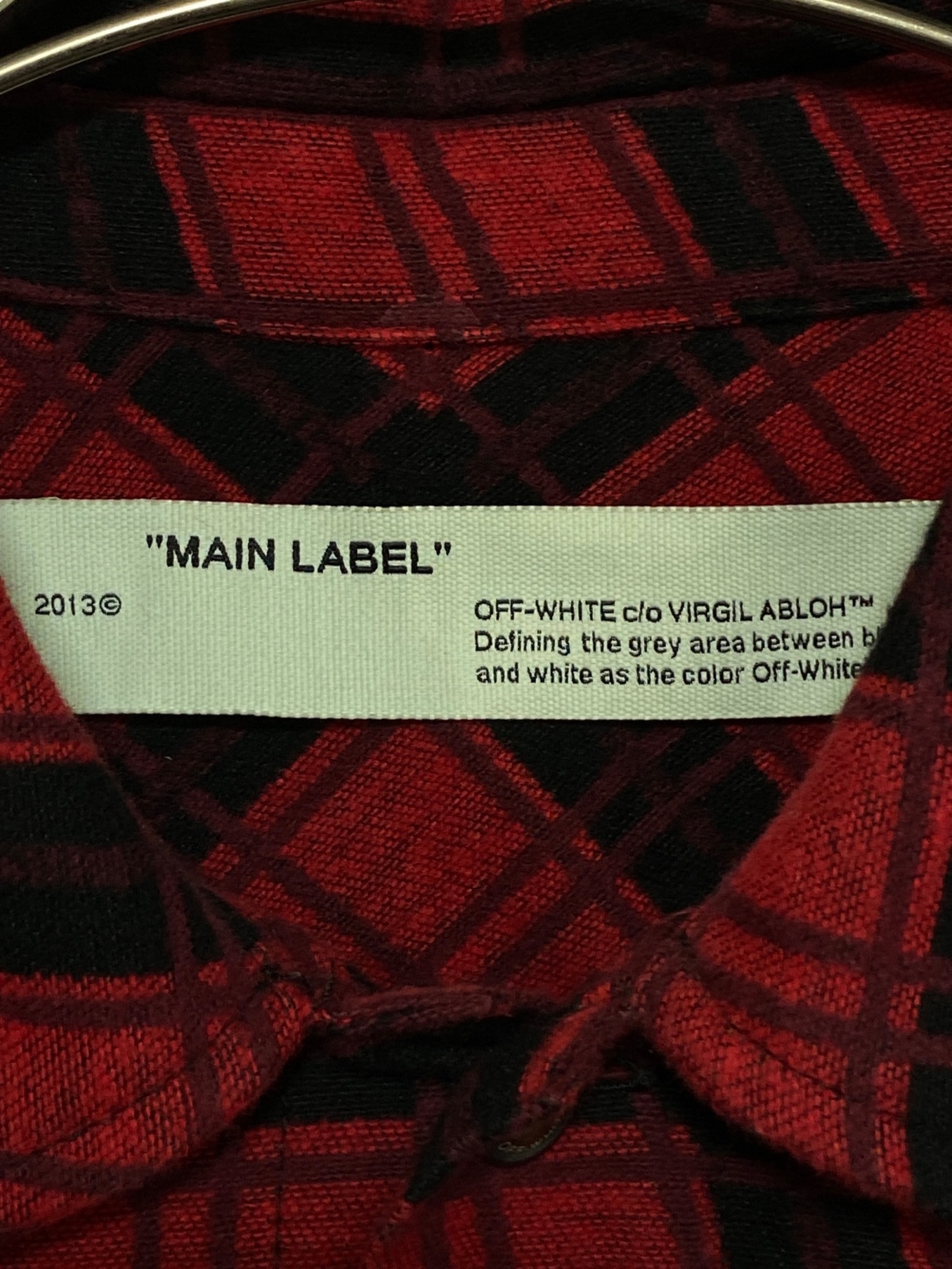 off-white main label 緑チェックシャツ - トップス