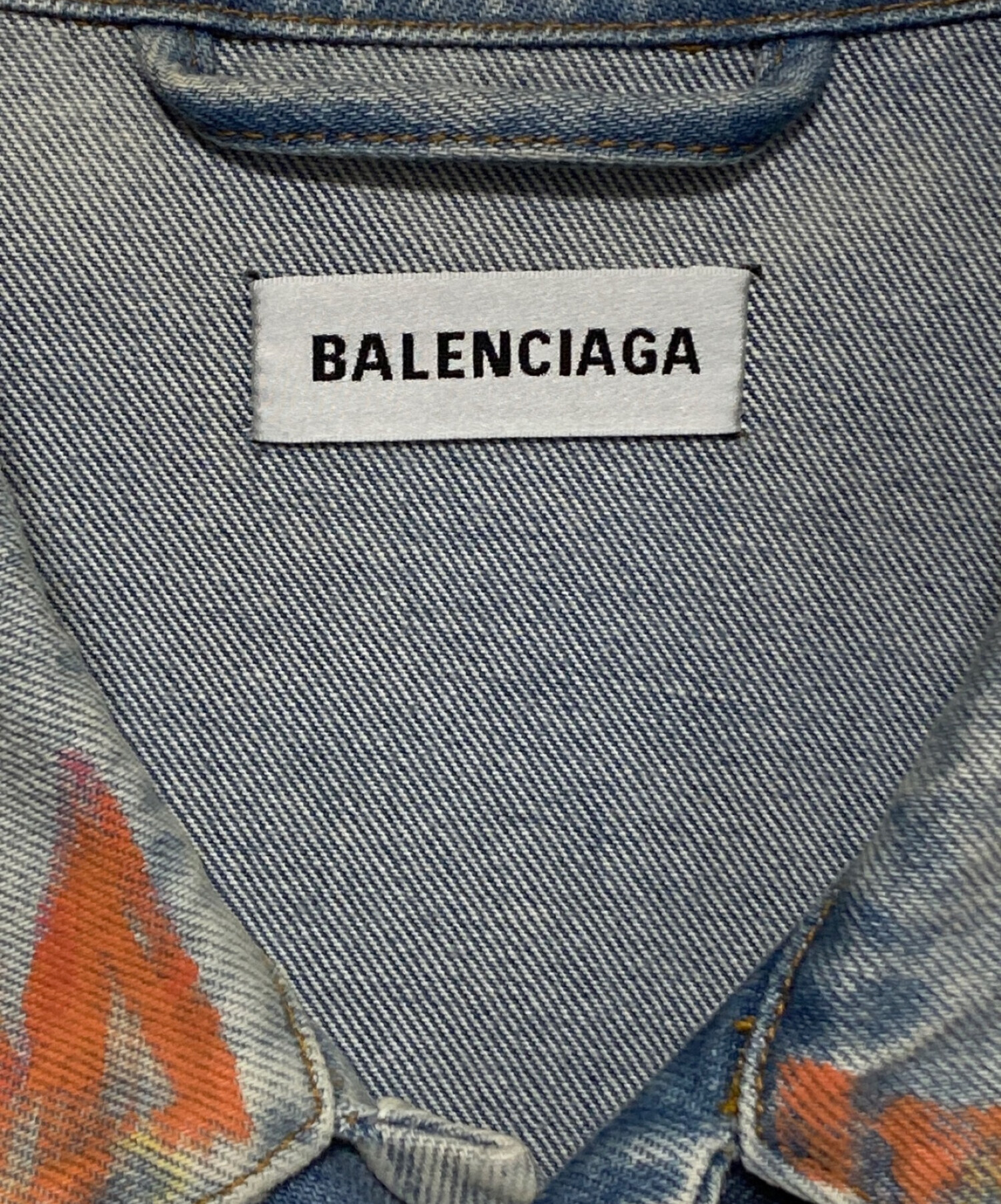 BALENCIAGA (バレンシアガ) グラフィティデニムジャケット インディゴ サイズ:SIZE 40