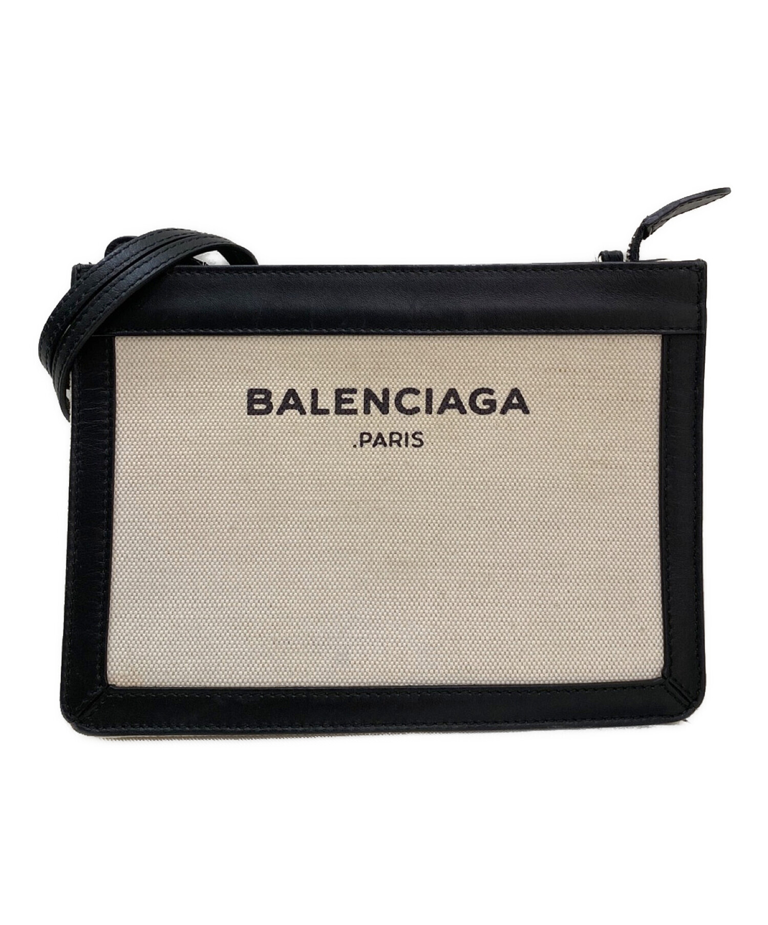 BALENCIAGA (バレンシアガ) ネイビーポシェット アイボリー×ブラック